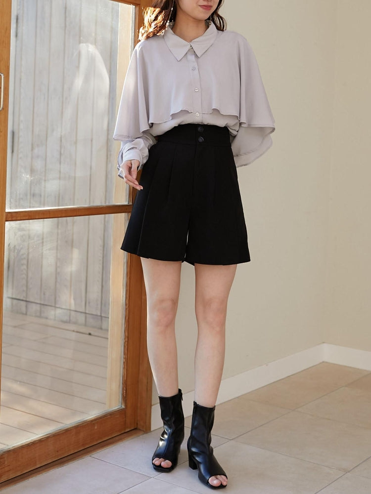 MAJESTIC LEGON タックハーフパンツ(ベージュ) ベージュ