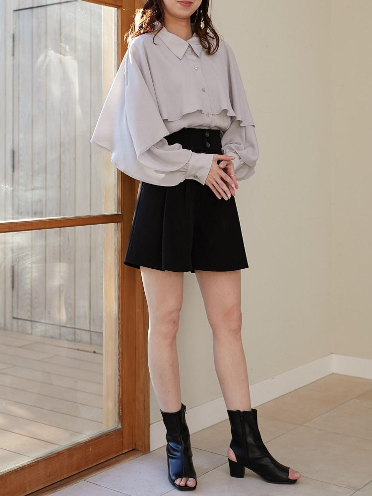 MAJESTIC LEGON タックハーフパンツ(ベージュ) ベージュ