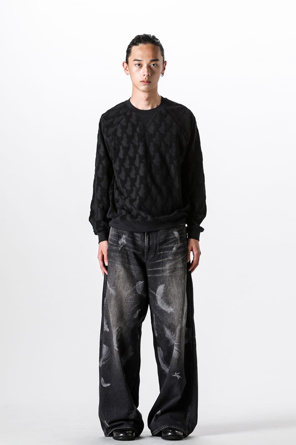 エムエーエスユー MASU Angel Pile Jacquard Sweatshirt (BLACK) BLACK