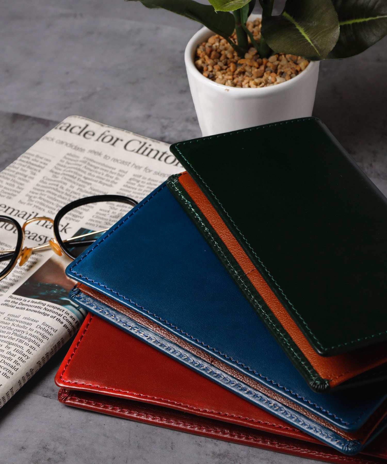 マルカワ MARUKAWA イタリアン レザー 長財布/ビジネス ギフト 本革 サイフ メンズ 長財布 ウォレット レザー レッド