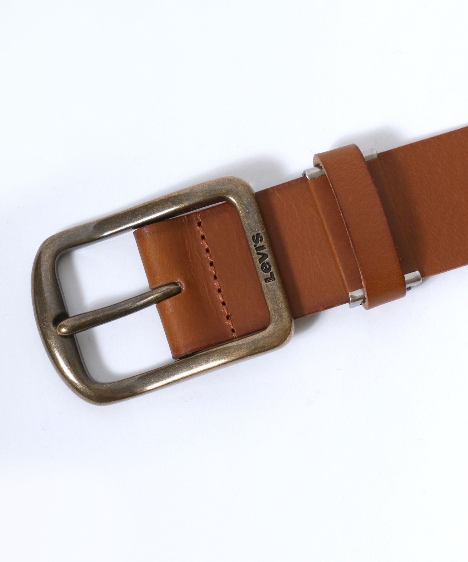 マルカワ MARUKAWA 【Levi's/リーバイス】40mm 本革 アンティークゴールド ギャリソンレザーベルト メンズ ベルト レザー カジュアル ジーンズ カーゴパンツ (ブラウン) ブラウン