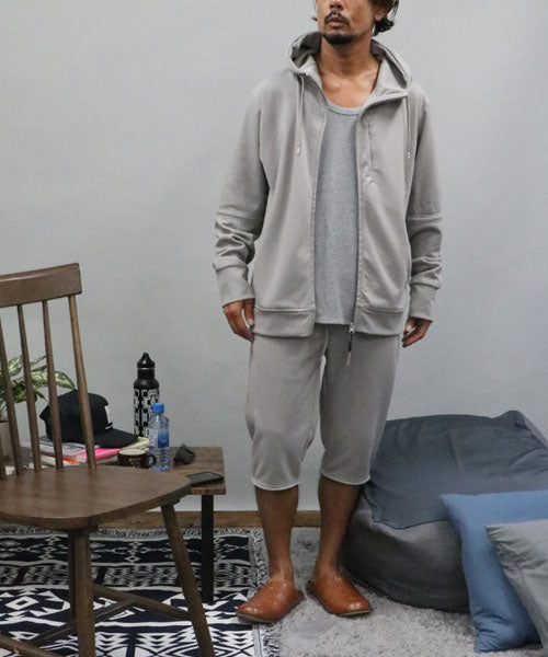 【究極の部屋着】セットアップ オーガニック コットン使用 365日着られる ルームウェア /スウェット 上下 メンズ セットアップ ジャージ ワンマイルウェア グレーベージュ