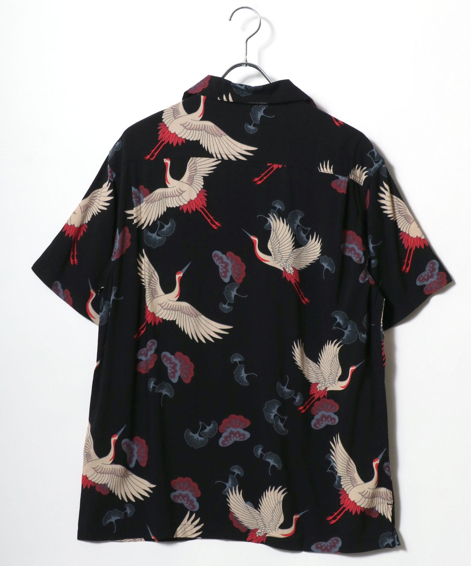 マルカワ MARUKAWA レーヨン アロハシャツ オープンカラー 開襟シャツ 半袖シャツ ハワイアンシャツ 柄 メンズ レディース (ブラック系その他4) ブラック系その他4