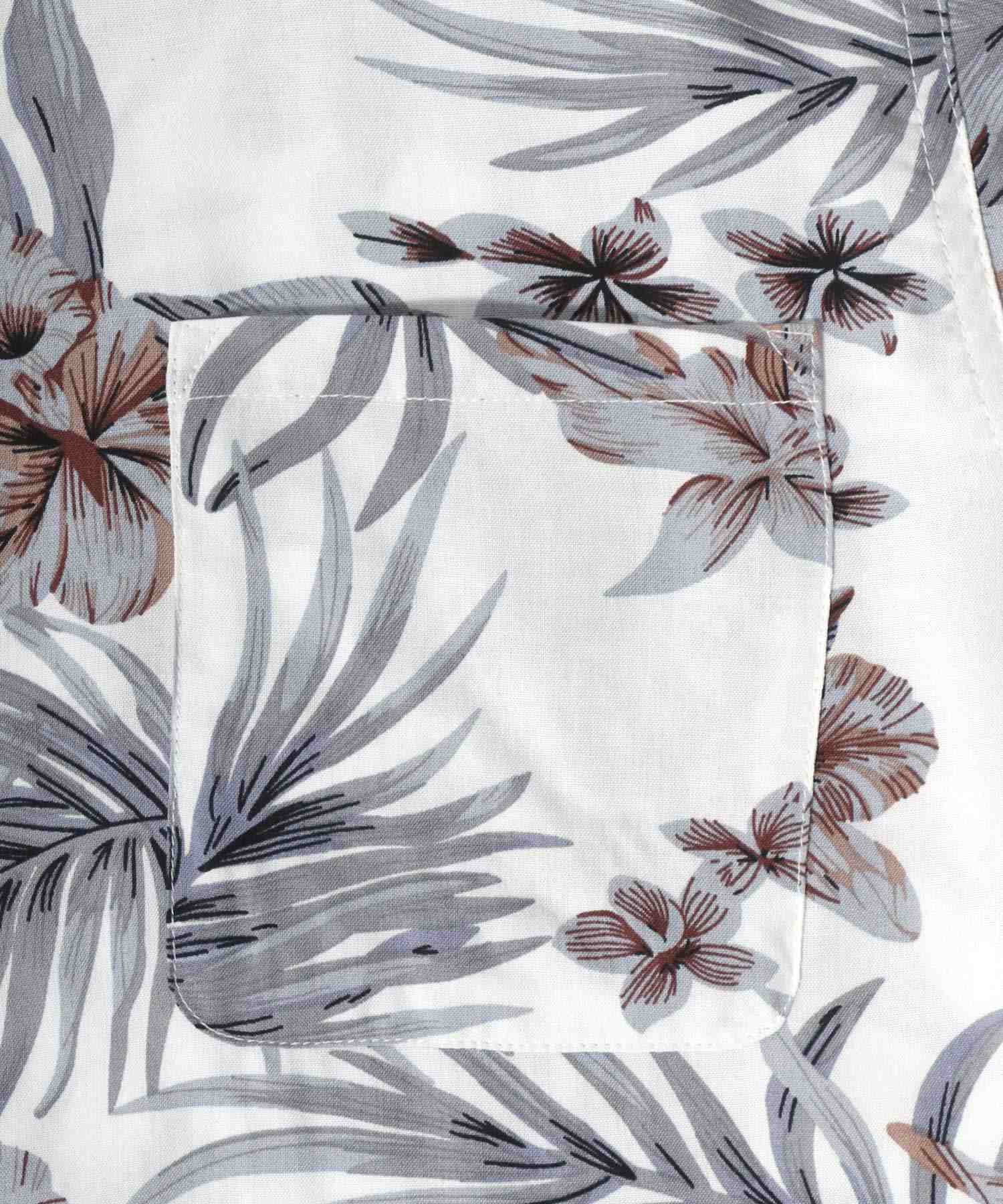 マルカワ MARUKAWA レーヨン アロハシャツ オープンカラー 開襟シャツ 半袖シャツ ハワイアンシャツ 柄 メンズ レディース (ブラック系その他4) ブラック系その他4