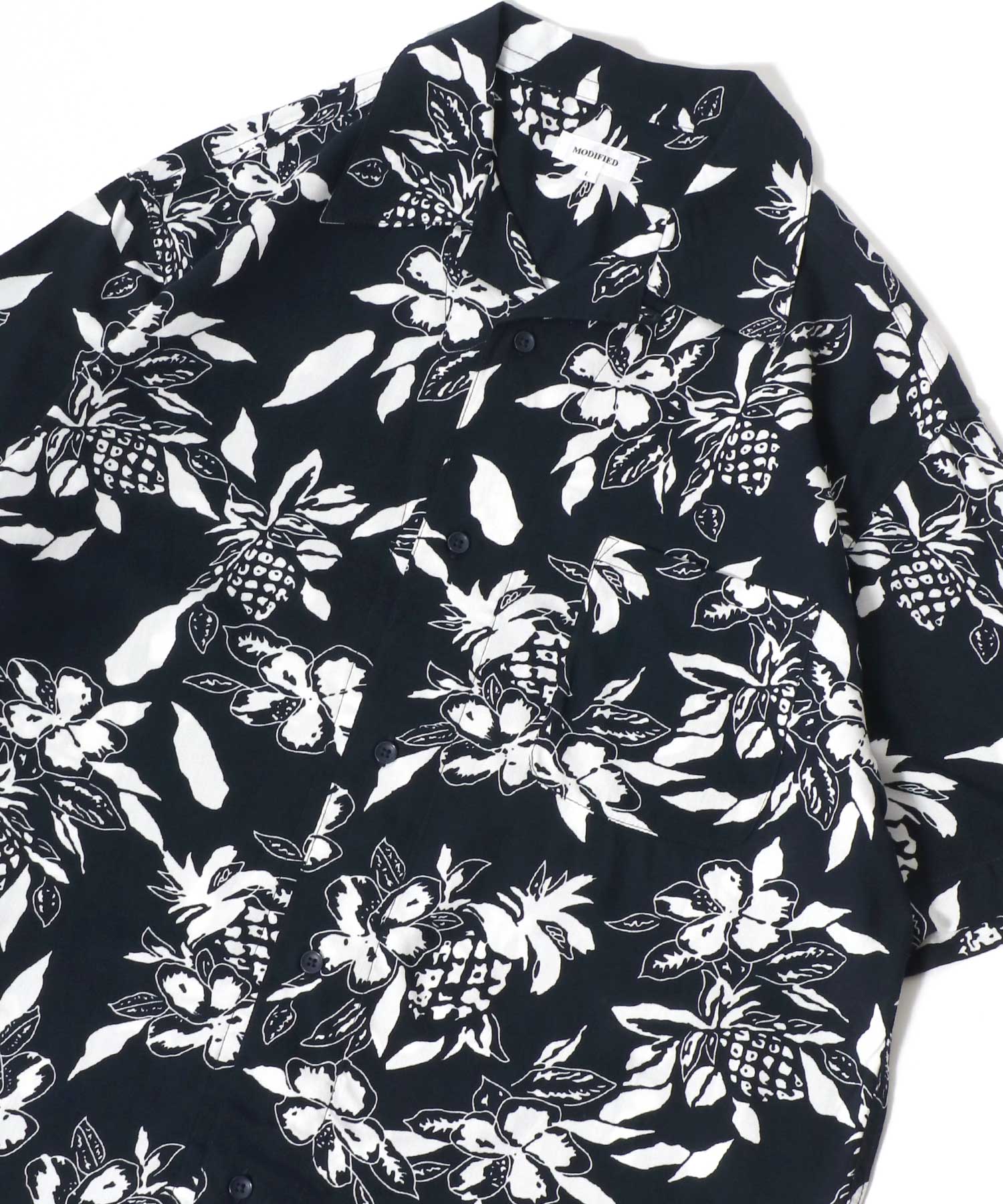 マルカワ MARUKAWA レーヨン アロハシャツ オープンカラー 開襟シャツ 半袖シャツ ハワイアンシャツ 柄 メンズ レディース (ネイビー系3) ネイビー系3