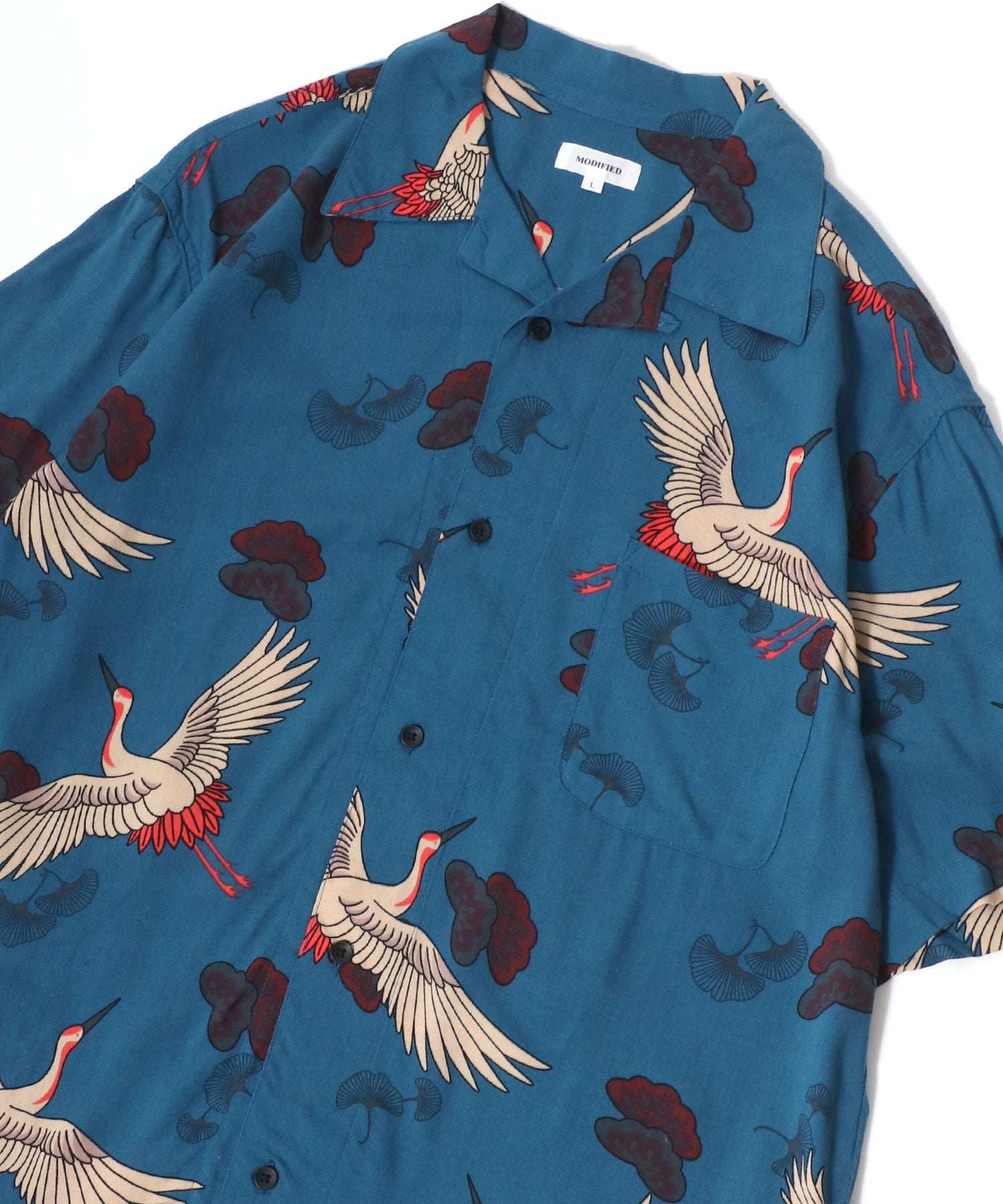 マルカワ MARUKAWA レーヨン アロハシャツ オープンカラー 開襟シャツ 半袖シャツ ハワイアンシャツ 柄 メンズ レディース (ブルー系その他3) ブルー系その他3