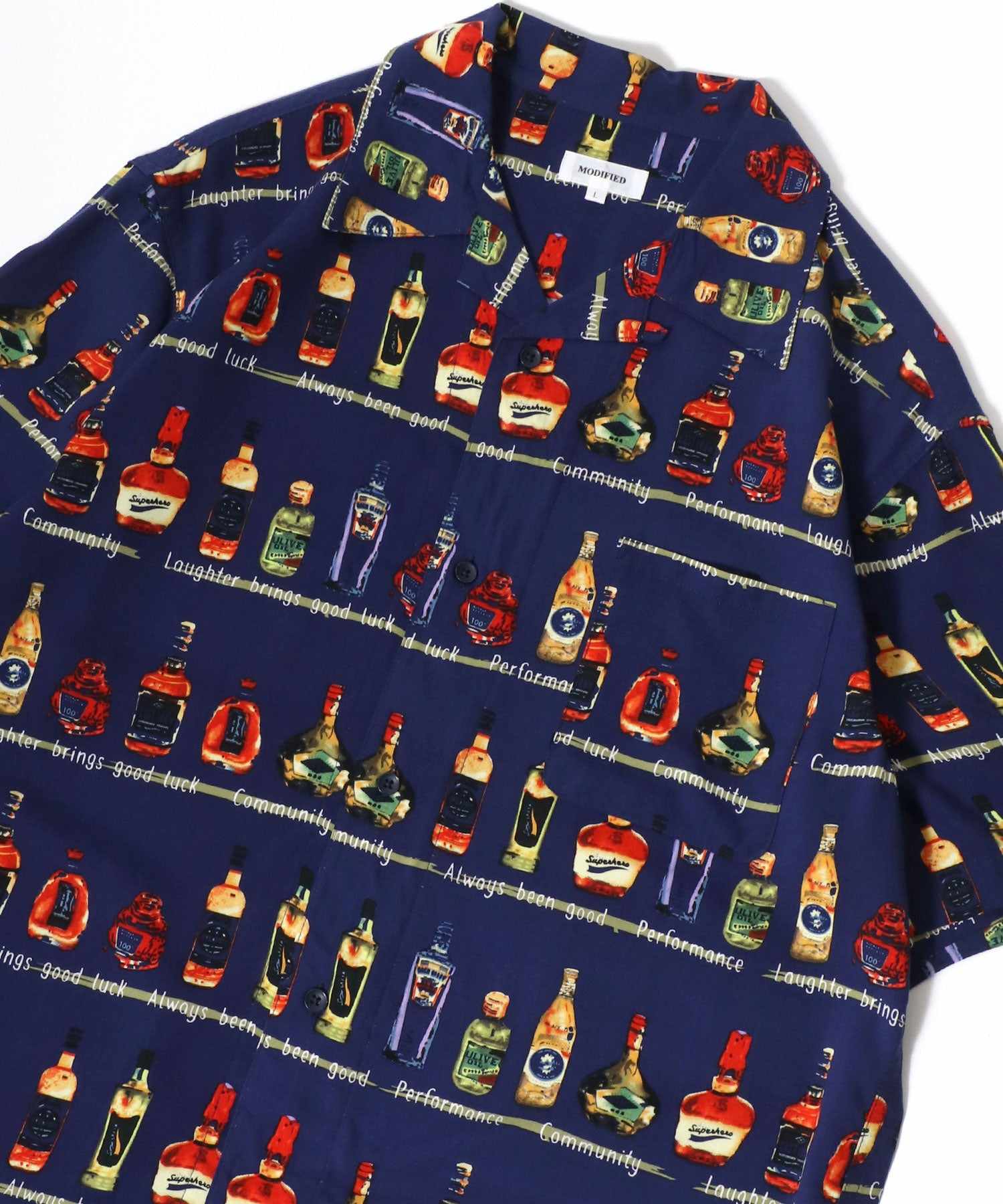 マルカワ MARUKAWA レーヨン アロハシャツ オープンカラー 開襟シャツ 半袖シャツ ハワイアンシャツ 柄 メンズ レディース (ブルー系その他) ブルー系その他