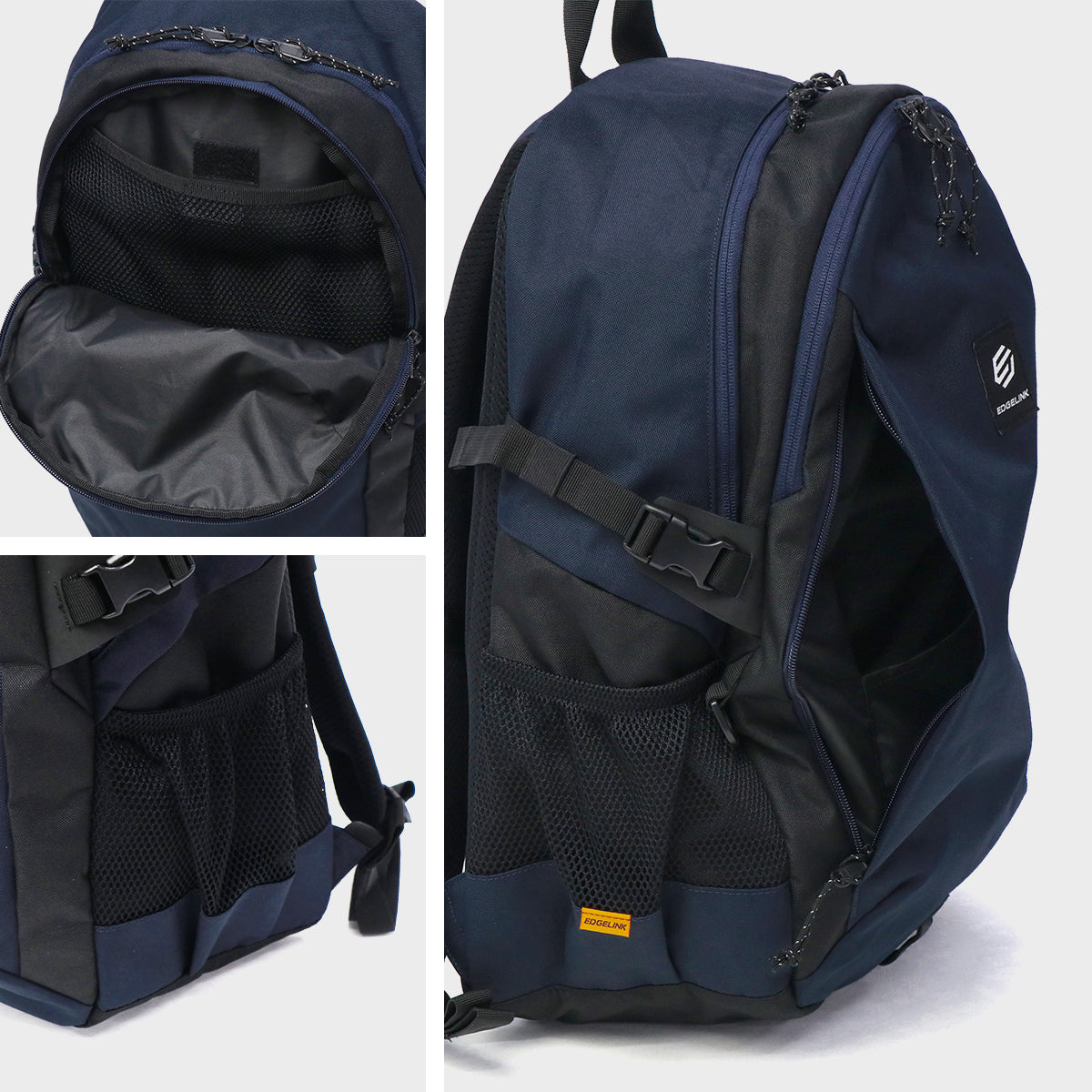 エッジリンク EDGELINK 【NEW JACKコラボキーホルダー付】リュック メンズ レディース 大容量 通学 軽量 中学生 高校生 撥水 2層 B4 PC 15.6inch 30L PARKWISE Daypack 60281 (ブラック) ブラック