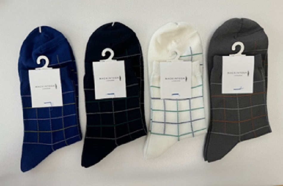 マッキントッシュ ロンドン MACKINTOSH LONDON MLチェックハーフ丈 (ブルー) ブルー