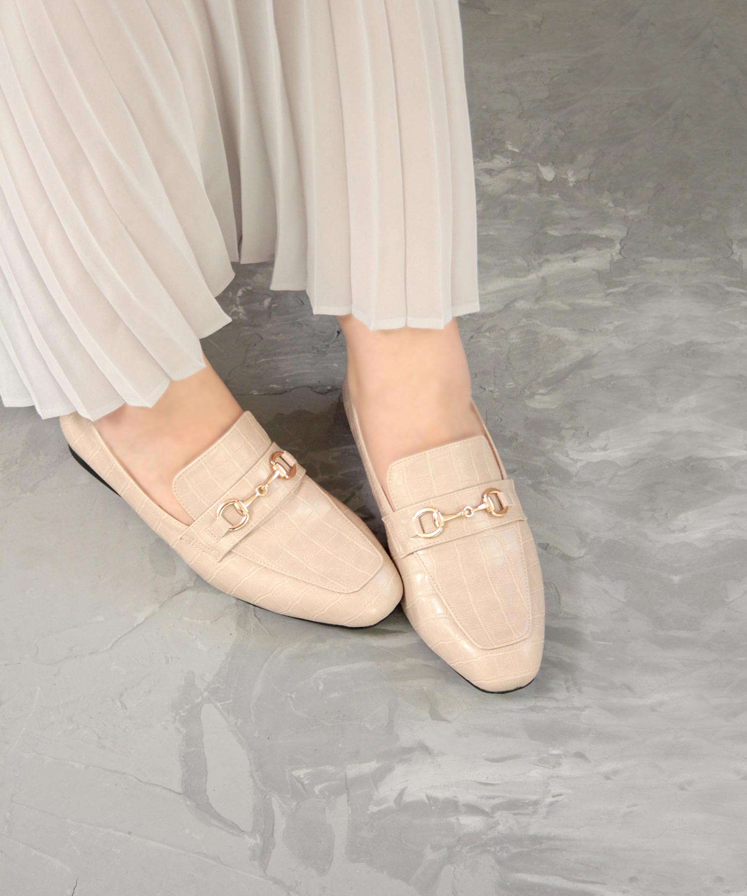 マシュガール masyugirl 【4E幅広・大きいサイズ】スクエアトゥビット付きローファー SOROTTO