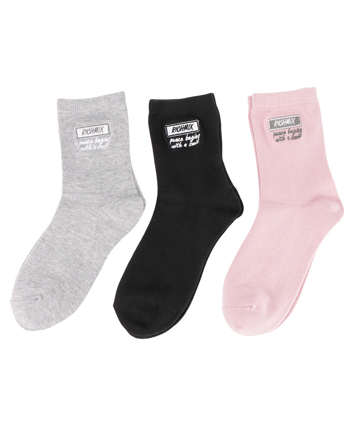 Mac-House RICH MIX Crew Socks with Logo Embroidery 61U35300