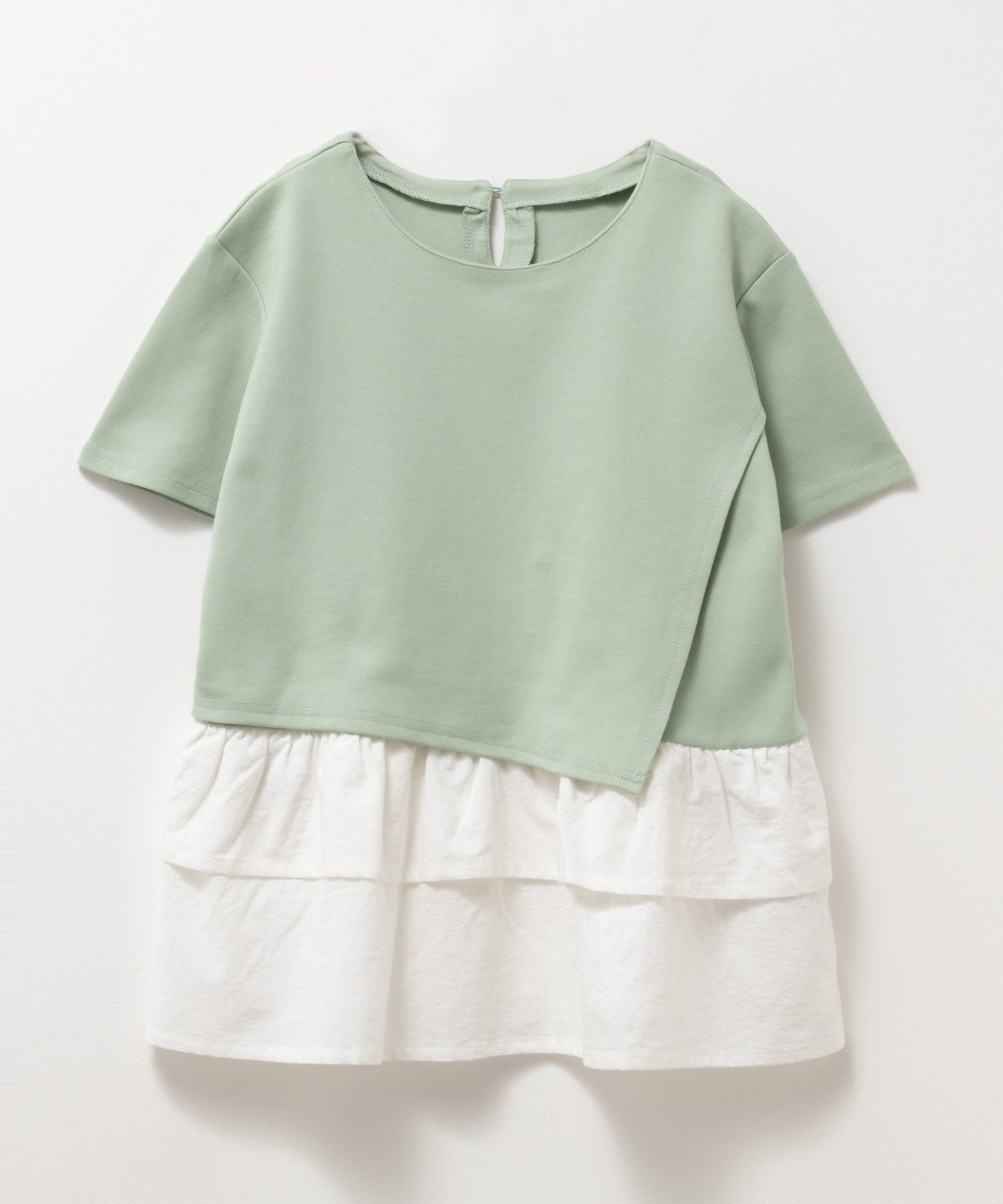 マックハウス Mac-House NAVY ネイビー ポンチ素材 フェイクレイヤードチュニック KMH241019