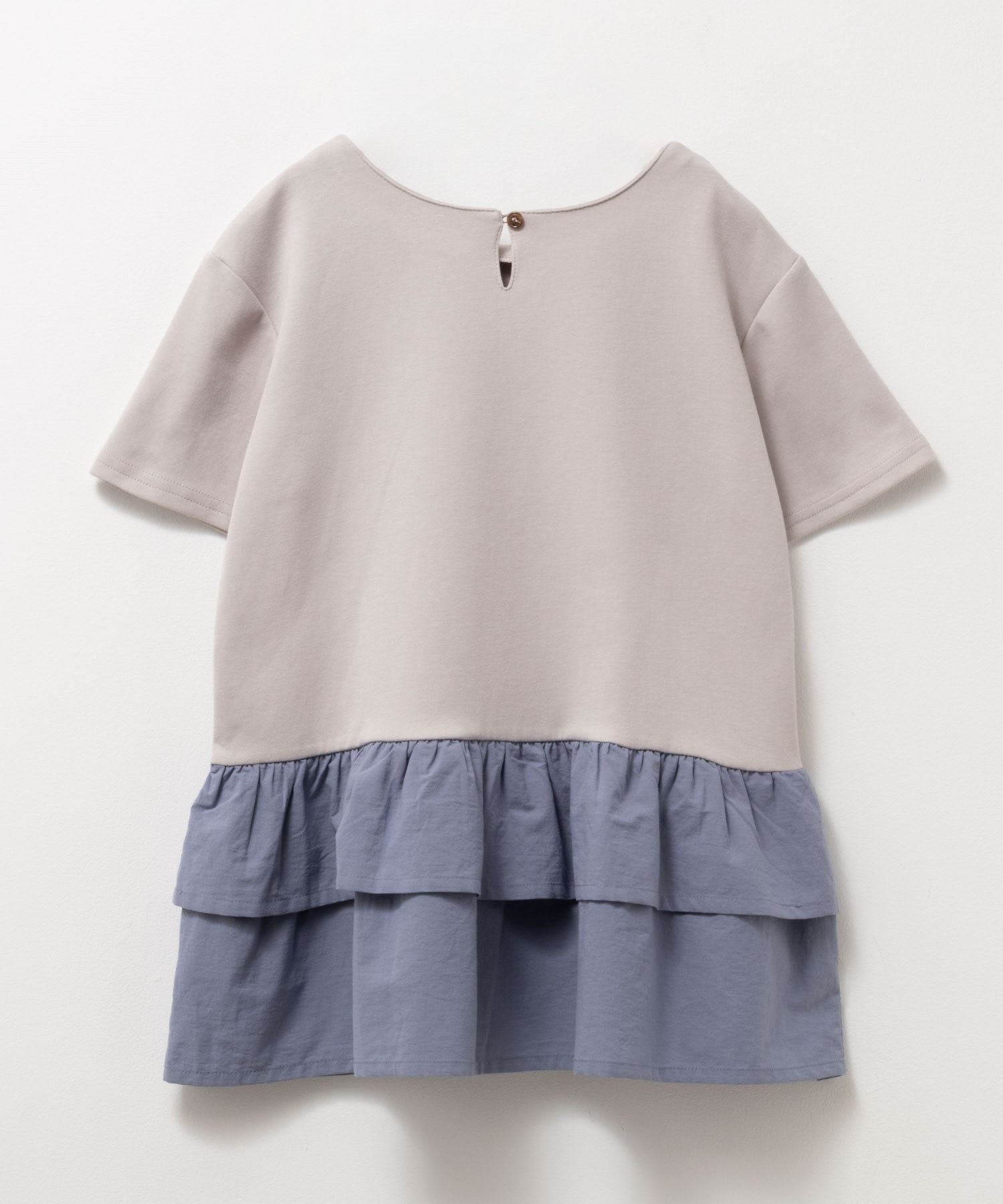 マックハウス Mac-House NAVY ネイビー ポンチ素材 フェイクレイヤードチュニック KMH241019