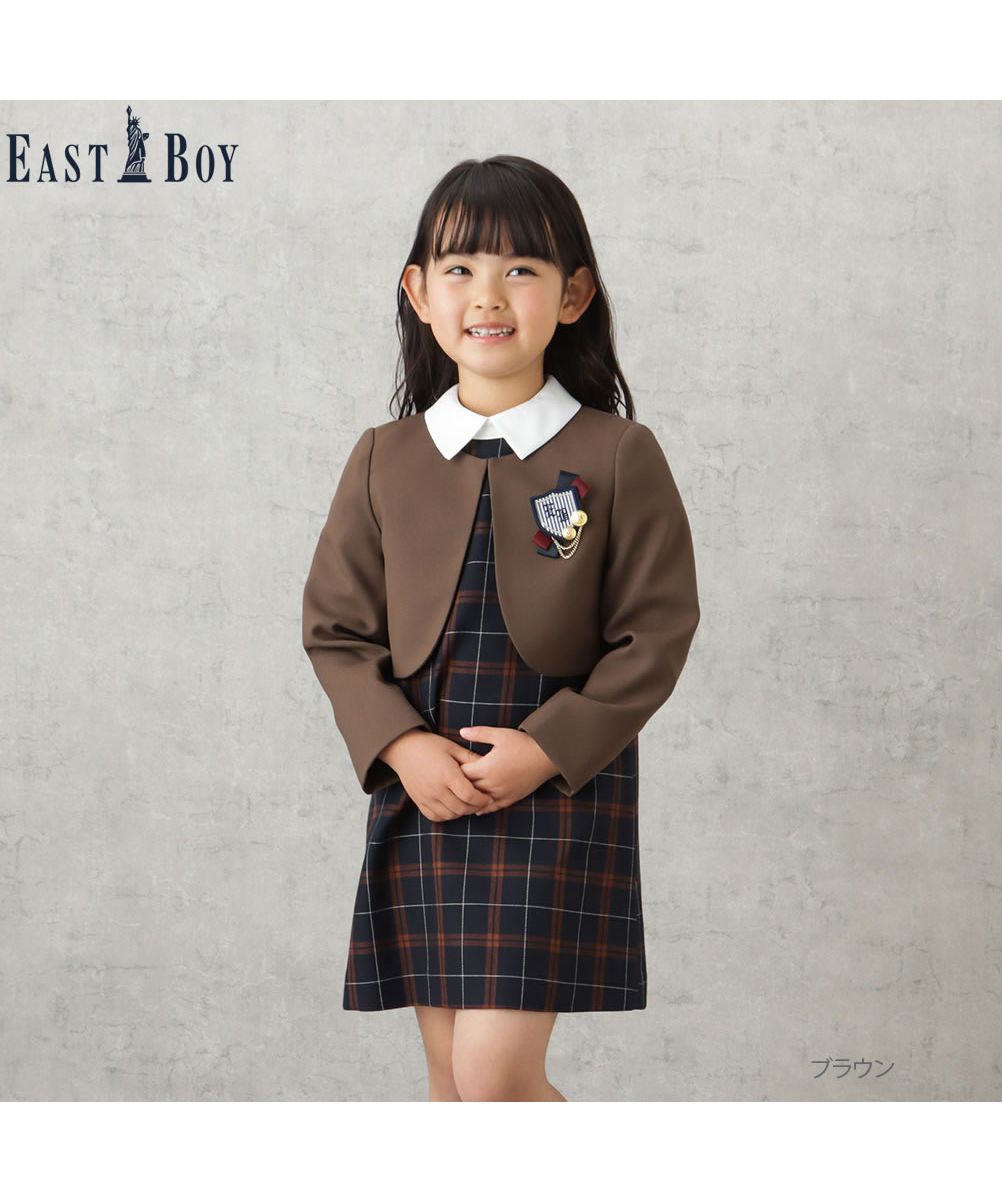 マックハウス Mac-House EASTBOY イーストボーイ 女児入学スーツ ボレロワンピース チェック柄 2点セット 335201683