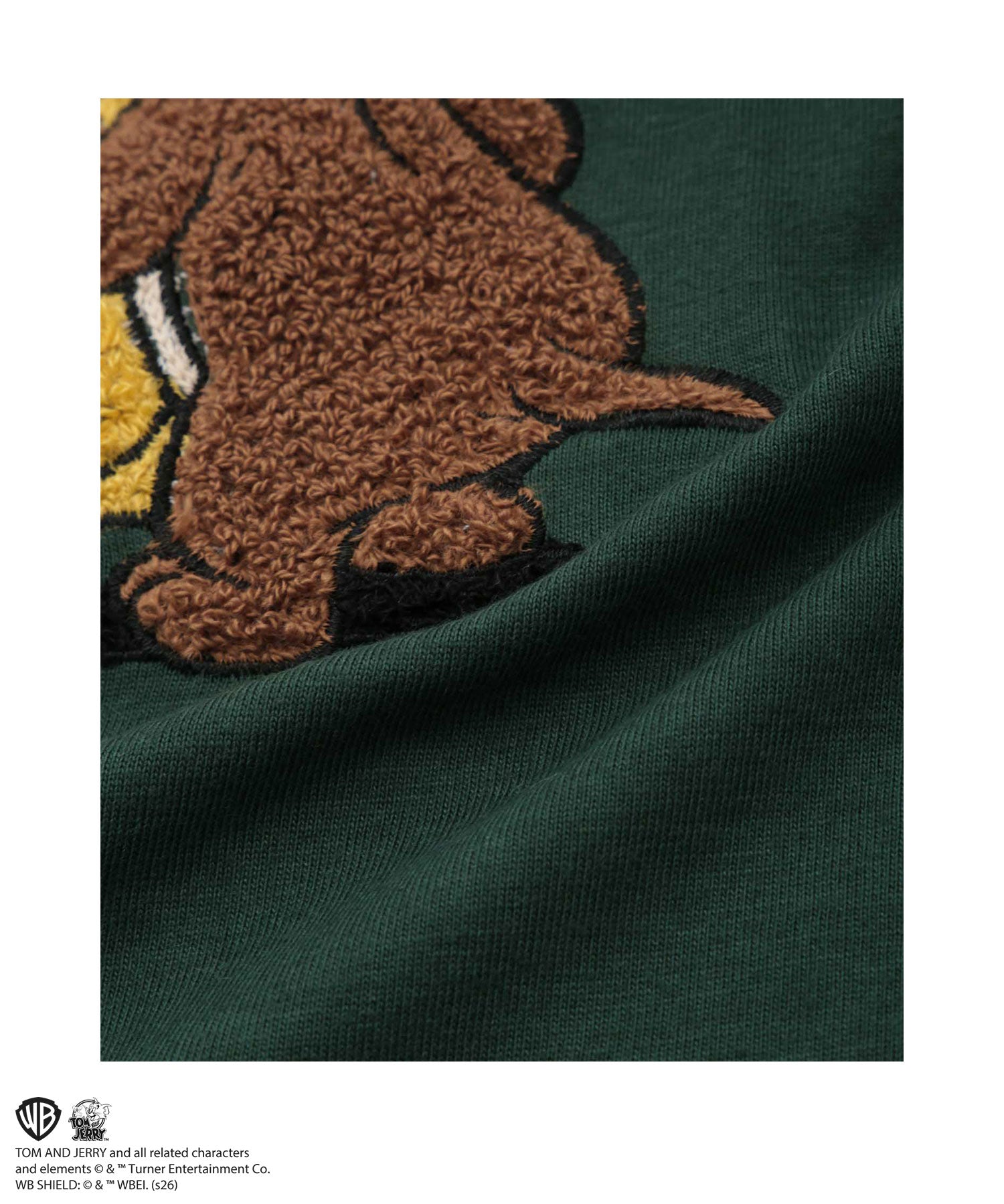 マックハウス Mac-House Tom and Jerry サガラ刺繍Tシャツ (グリーン) グリーン