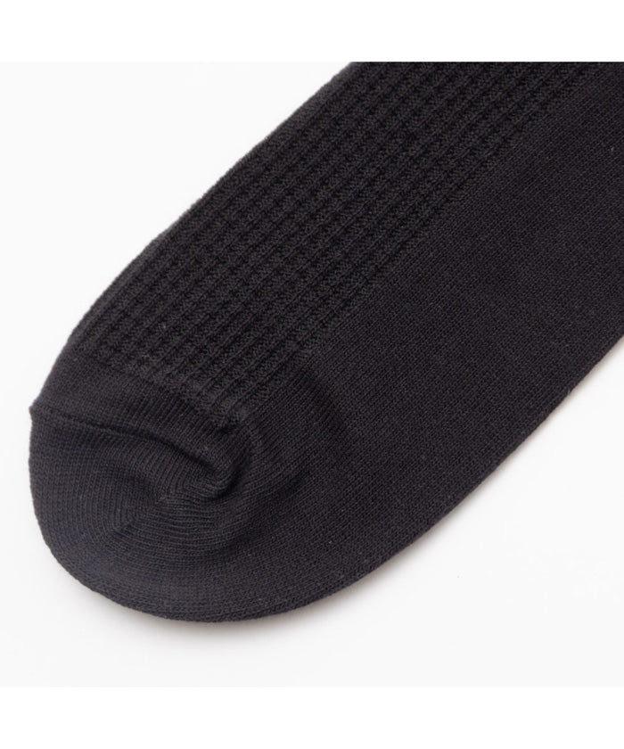 マックハウス Mac-House NAVY ネイビー ワッフル編みクルーソックス 820ー1125MH (ブラック) ブラック