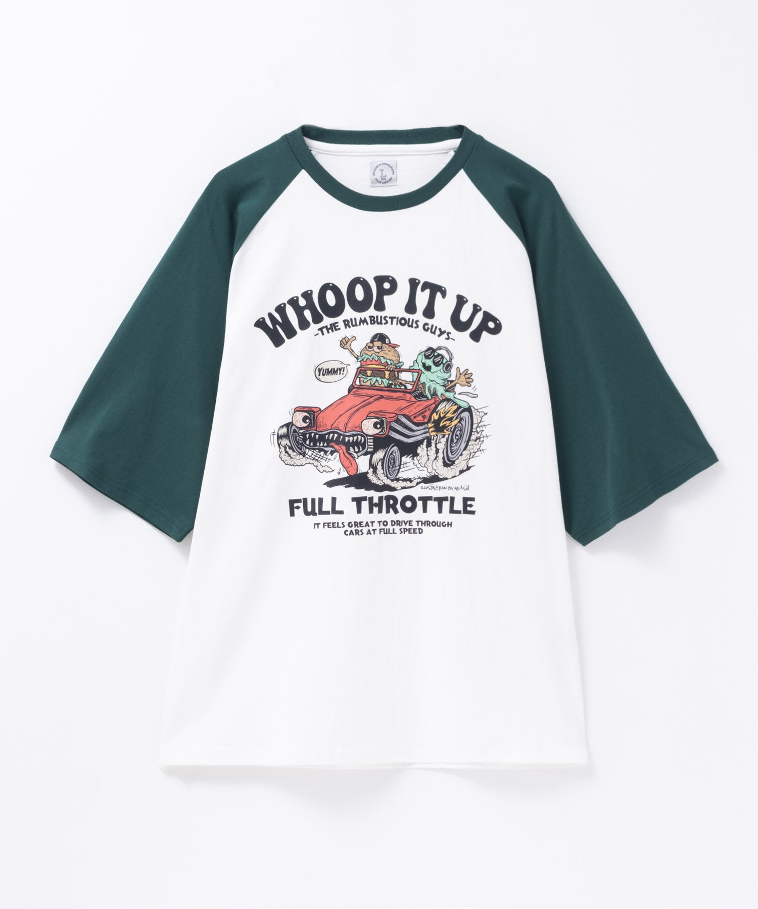 マックハウス Mac-House ラグランフードプリントTシャツ (ネイビーB) ネイビーB