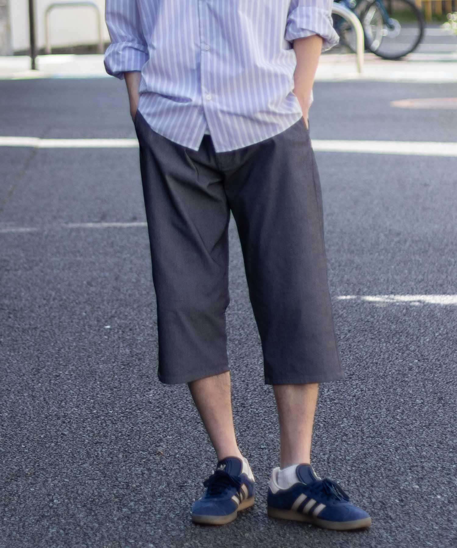 マックハウス Mac-House NAVY 裏メッシュドビークロップドパンツ (ブラック) ブラック