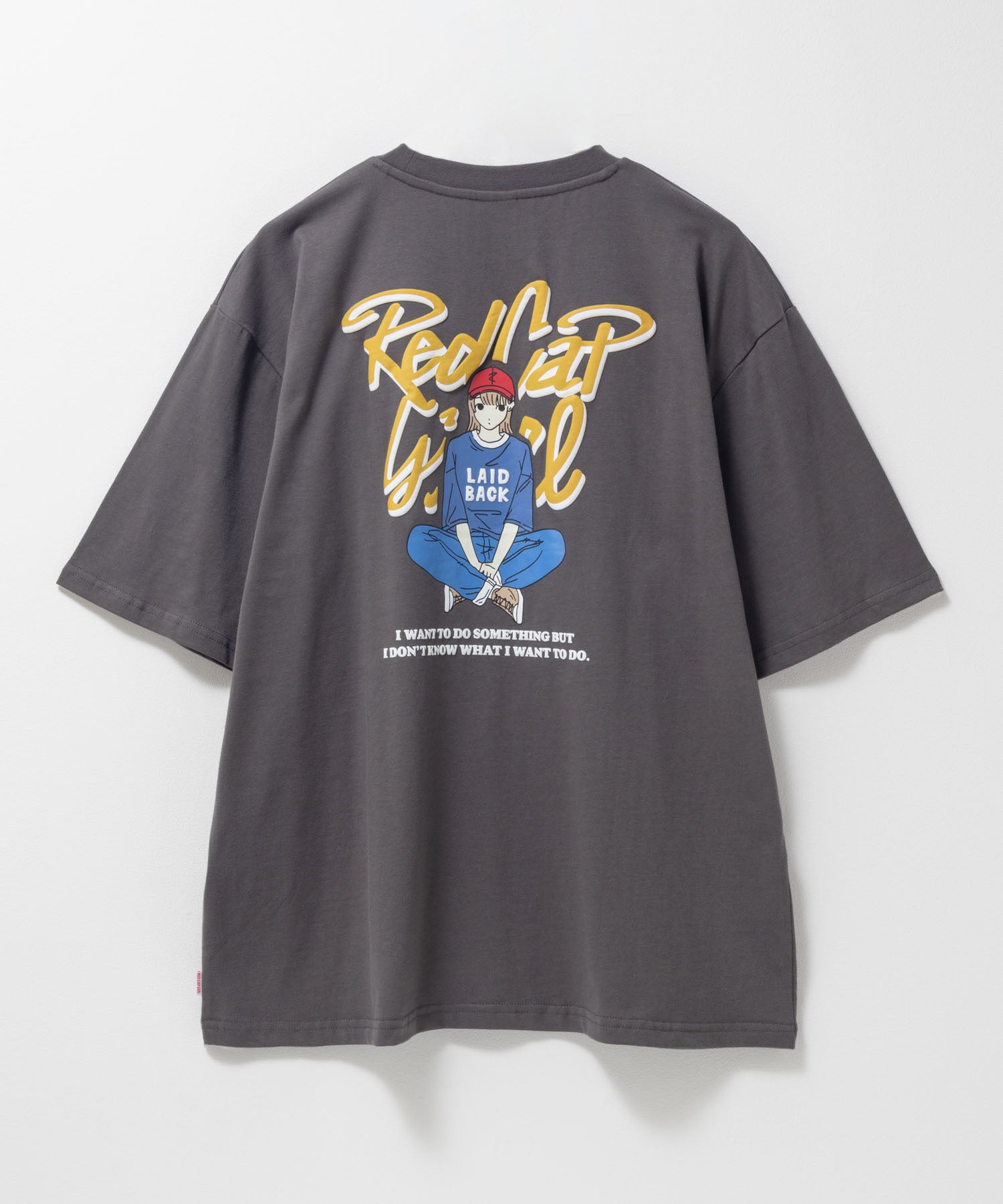 マックハウス Mac-House 天竺バックプリントTシャツ (チャコール) チャコール