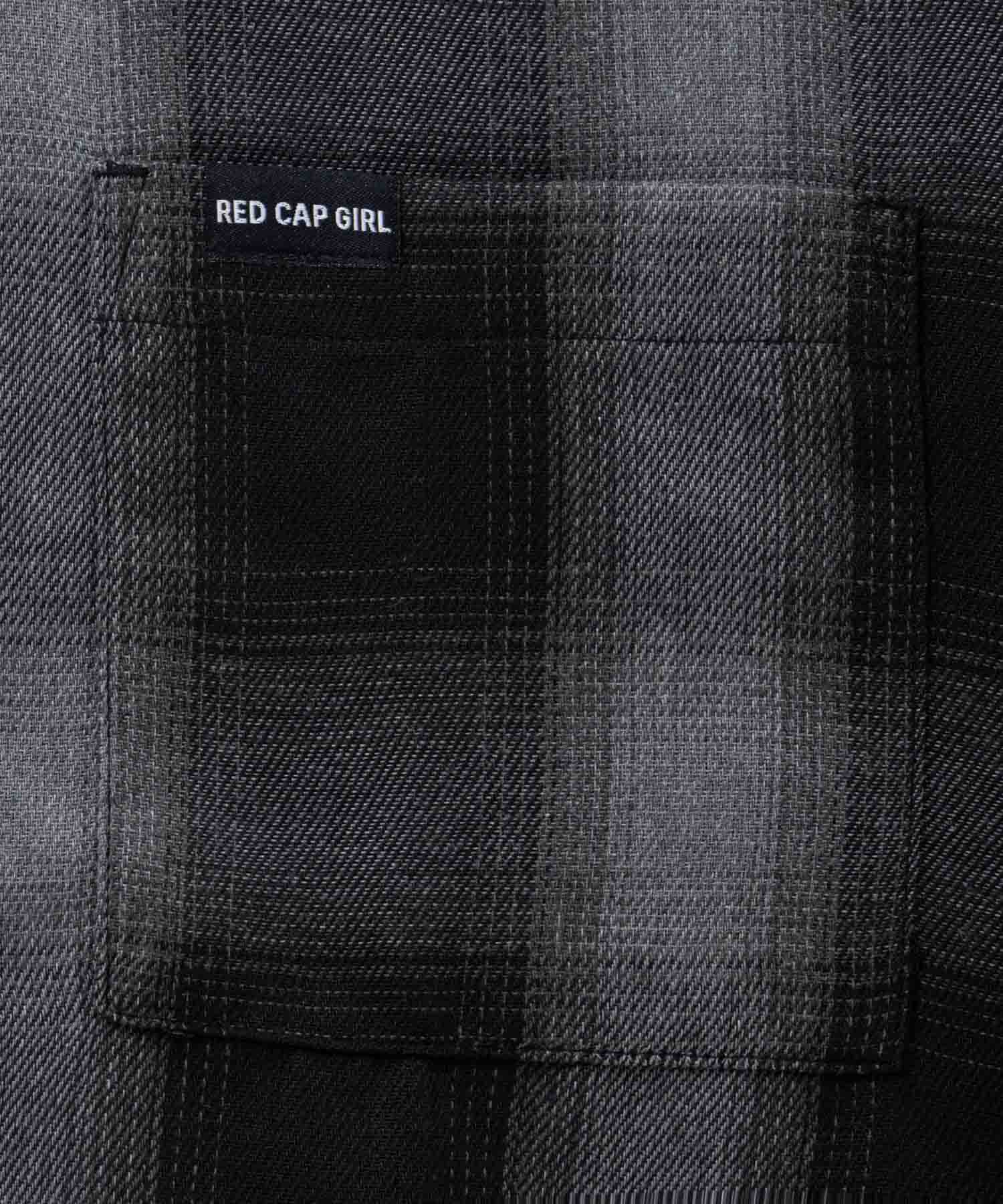 マックハウス Mac-House ルーズサイズバックイラストオンブレーチェック半袖シャツ (ホワイト) ホワイト