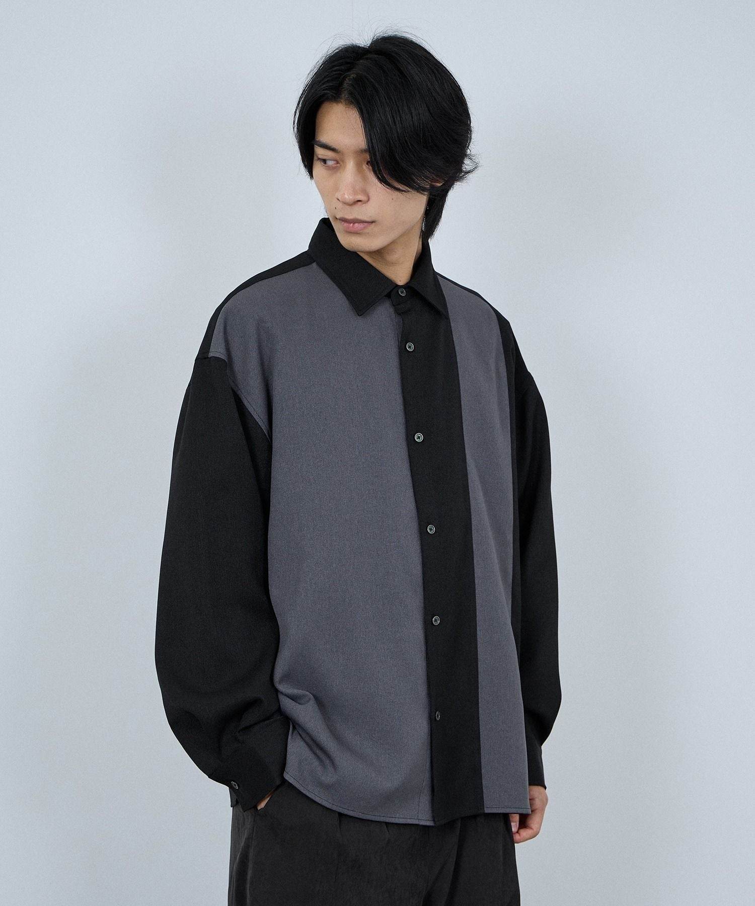 マックハウス Mac-House ラクウールルーズシャツ (切替グレー) 切替グレー