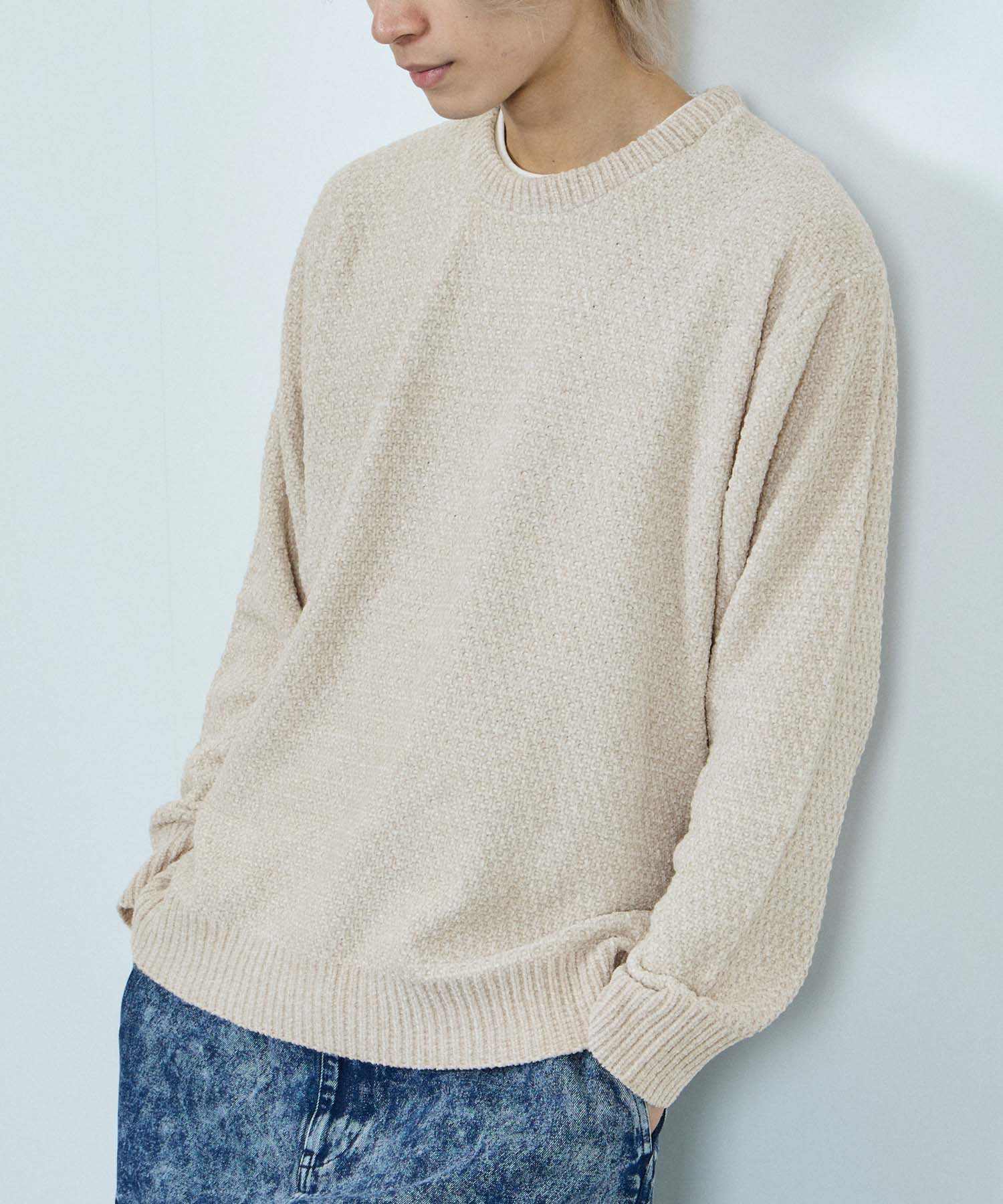 マックハウス Mac-House トロリカノコモールニット クルーネック (ブルー) ブルー