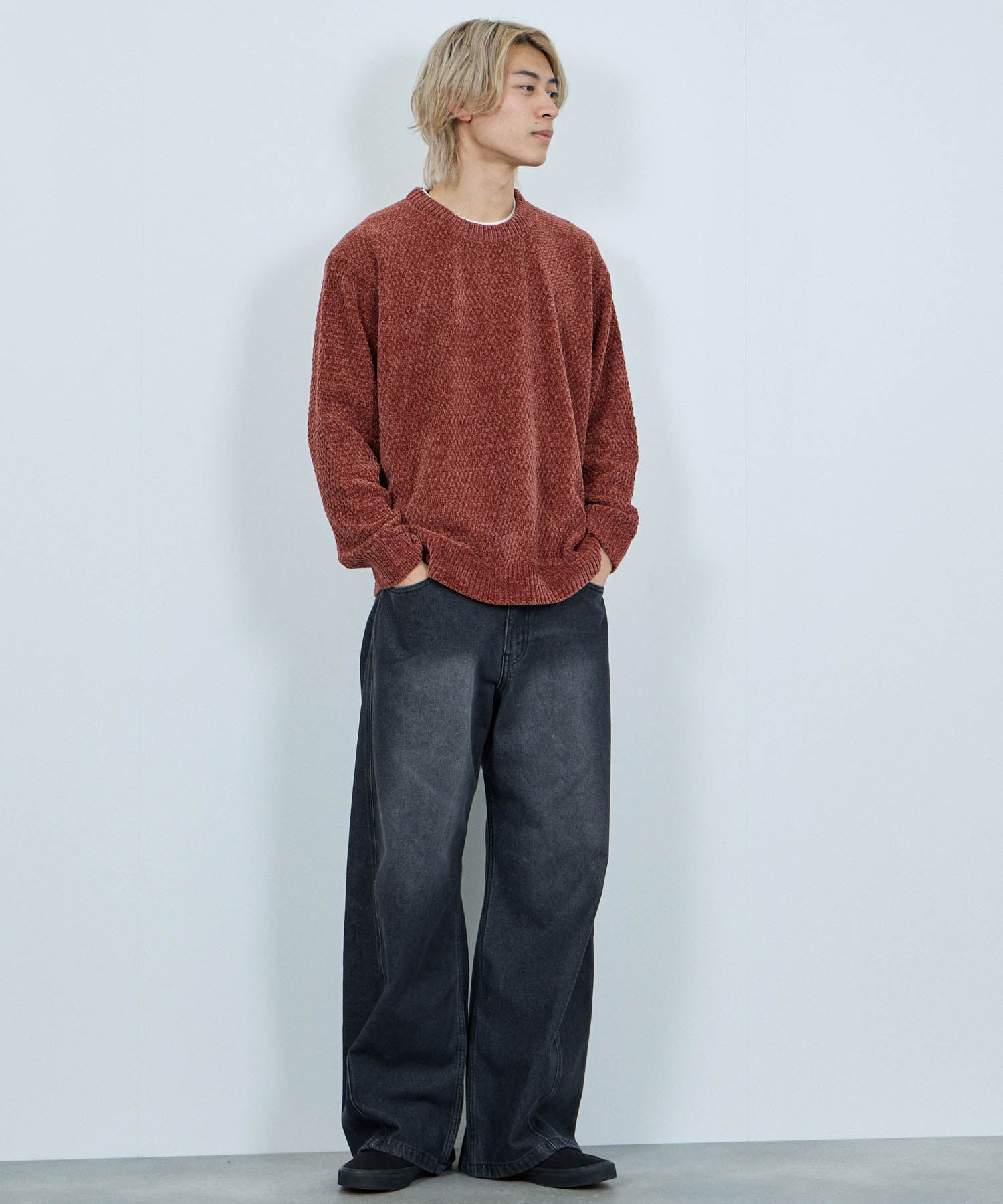 マックハウス Mac-House トロリカノコモールニット クルーネック (ブルー) ブルー