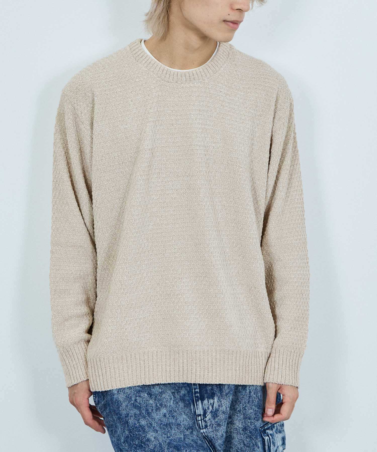 マックハウス Mac-House トロリカノコモールニット クルーネック (ブルー) ブルー