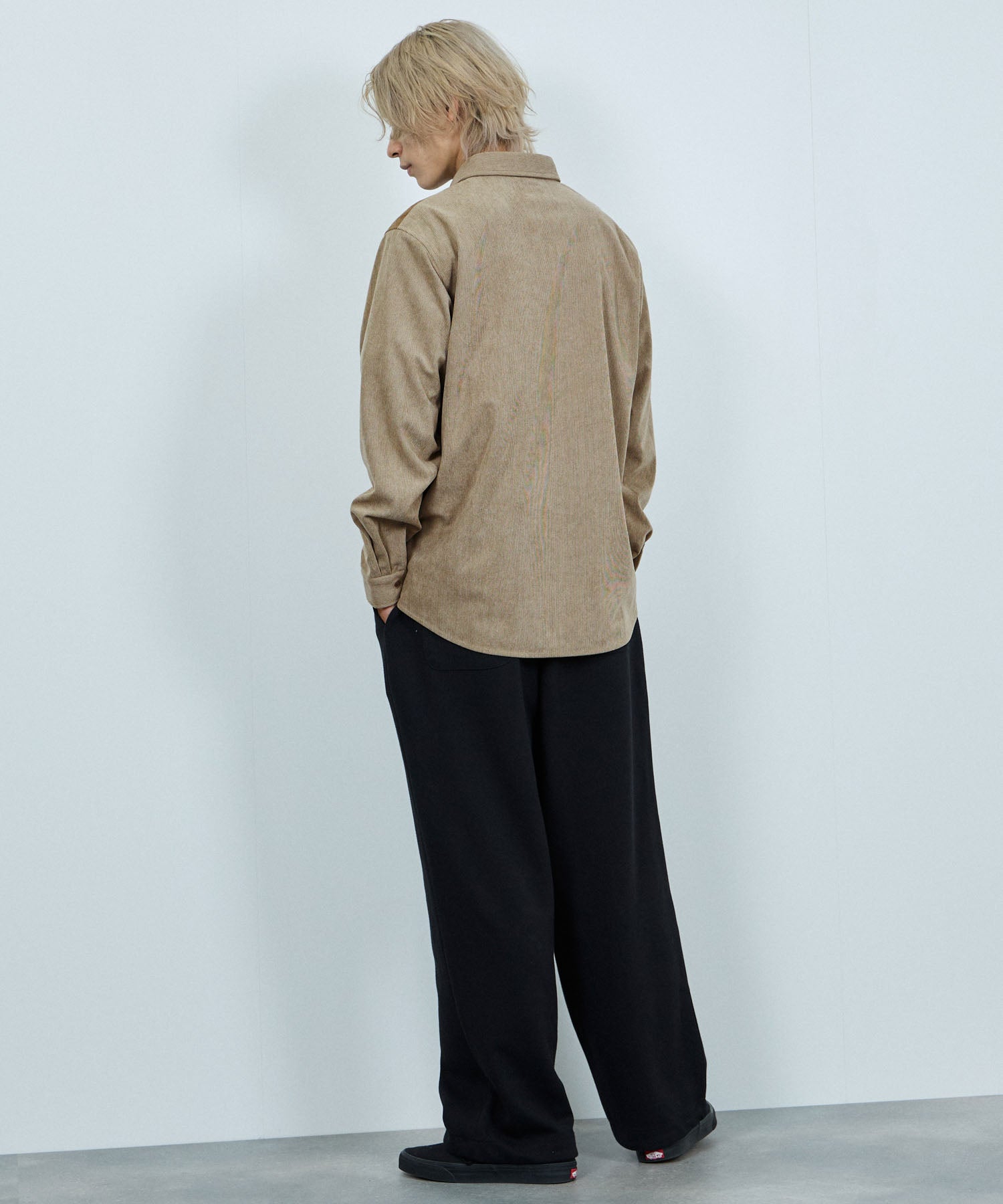 マックハウス Mac-House コーデュロイ切替レギュラーカラーシャツ (アイボリー) アイボリー