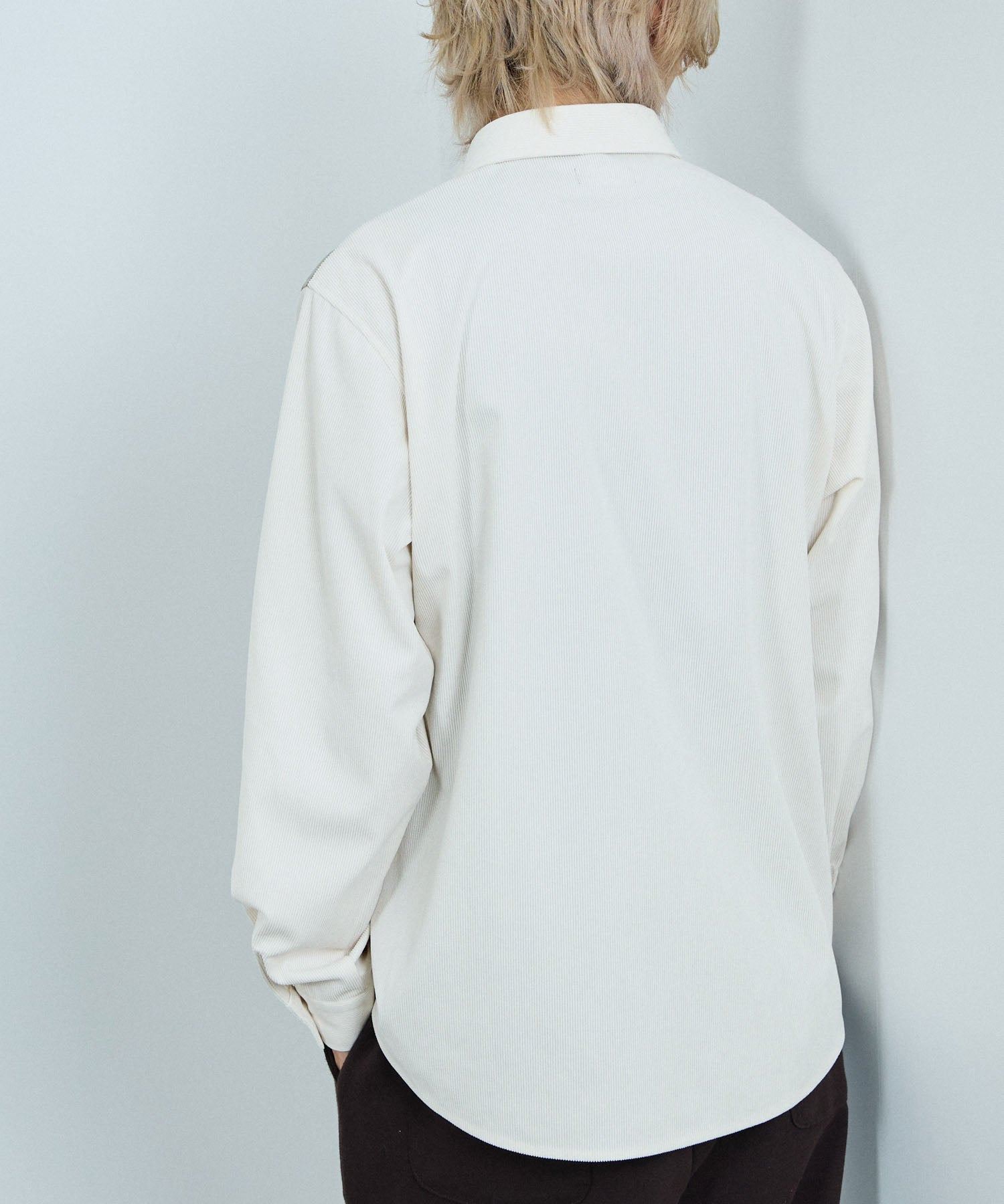 マックハウス Mac-House コーデュロイ切替レギュラーカラーシャツ (アイボリー) アイボリー