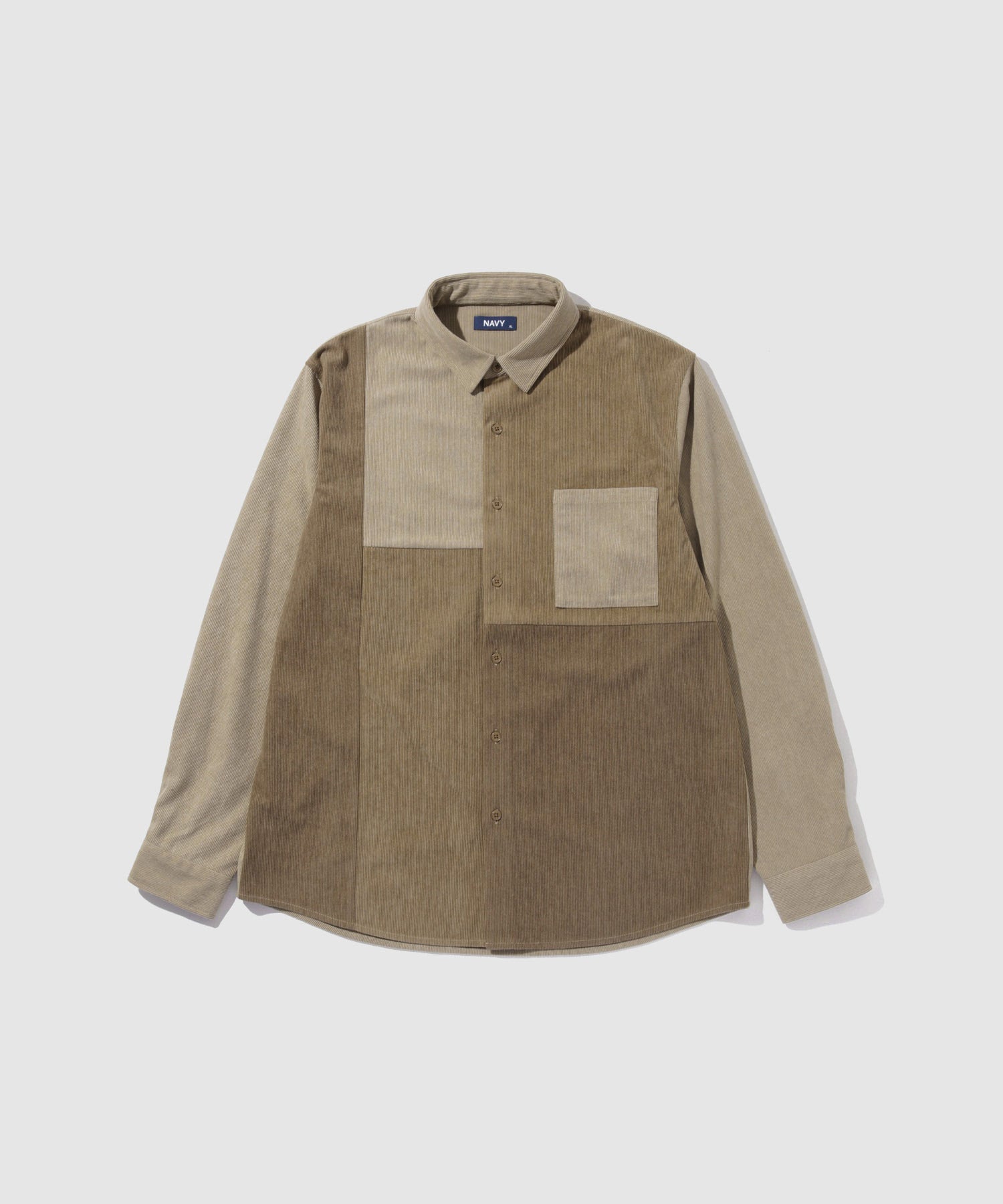 マックハウス Mac-House コーデュロイ切替レギュラーカラーシャツ (アイボリー) アイボリー