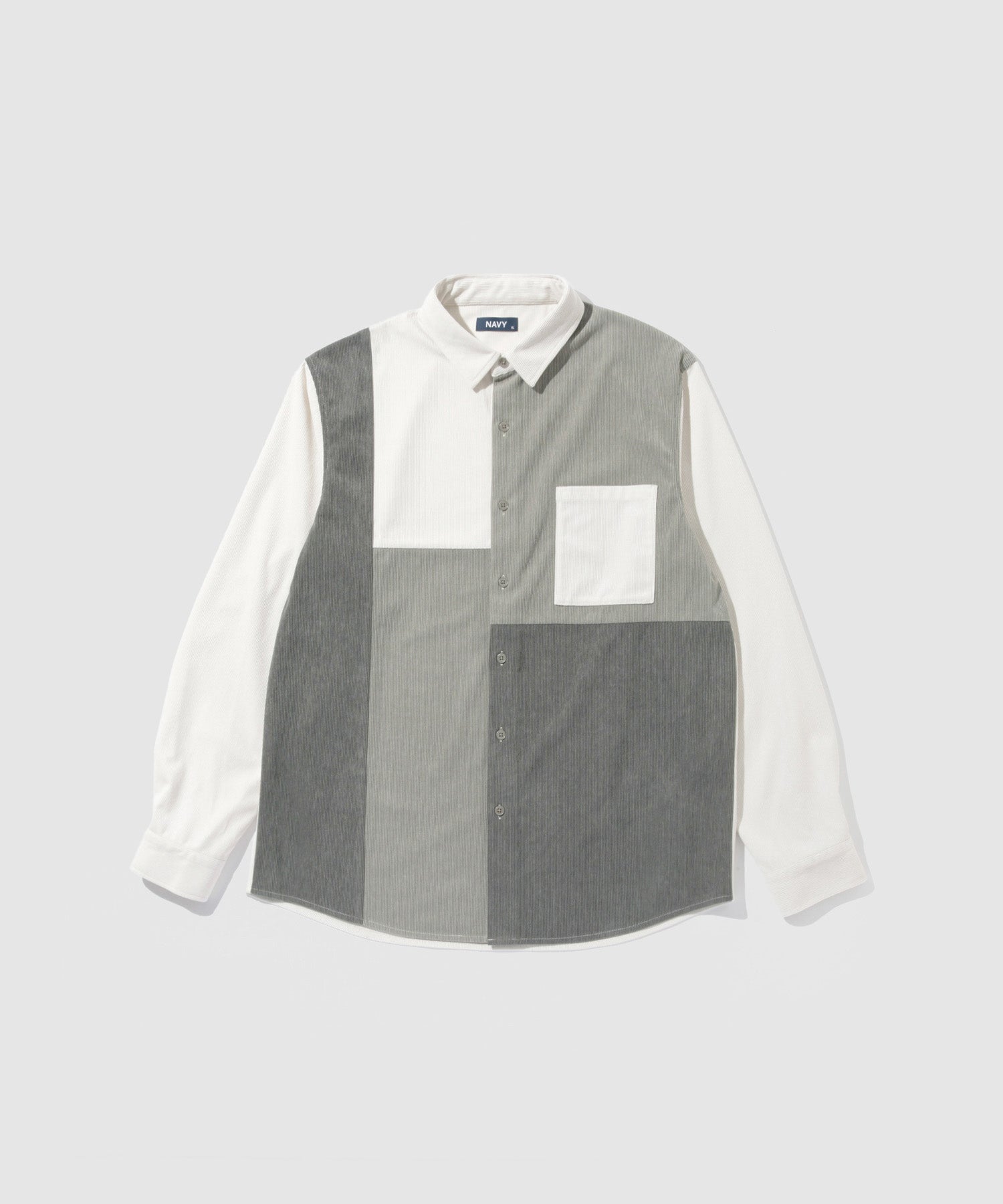 マックハウス Mac-House コーデュロイ切替レギュラーカラーシャツ (アイボリー) アイボリー