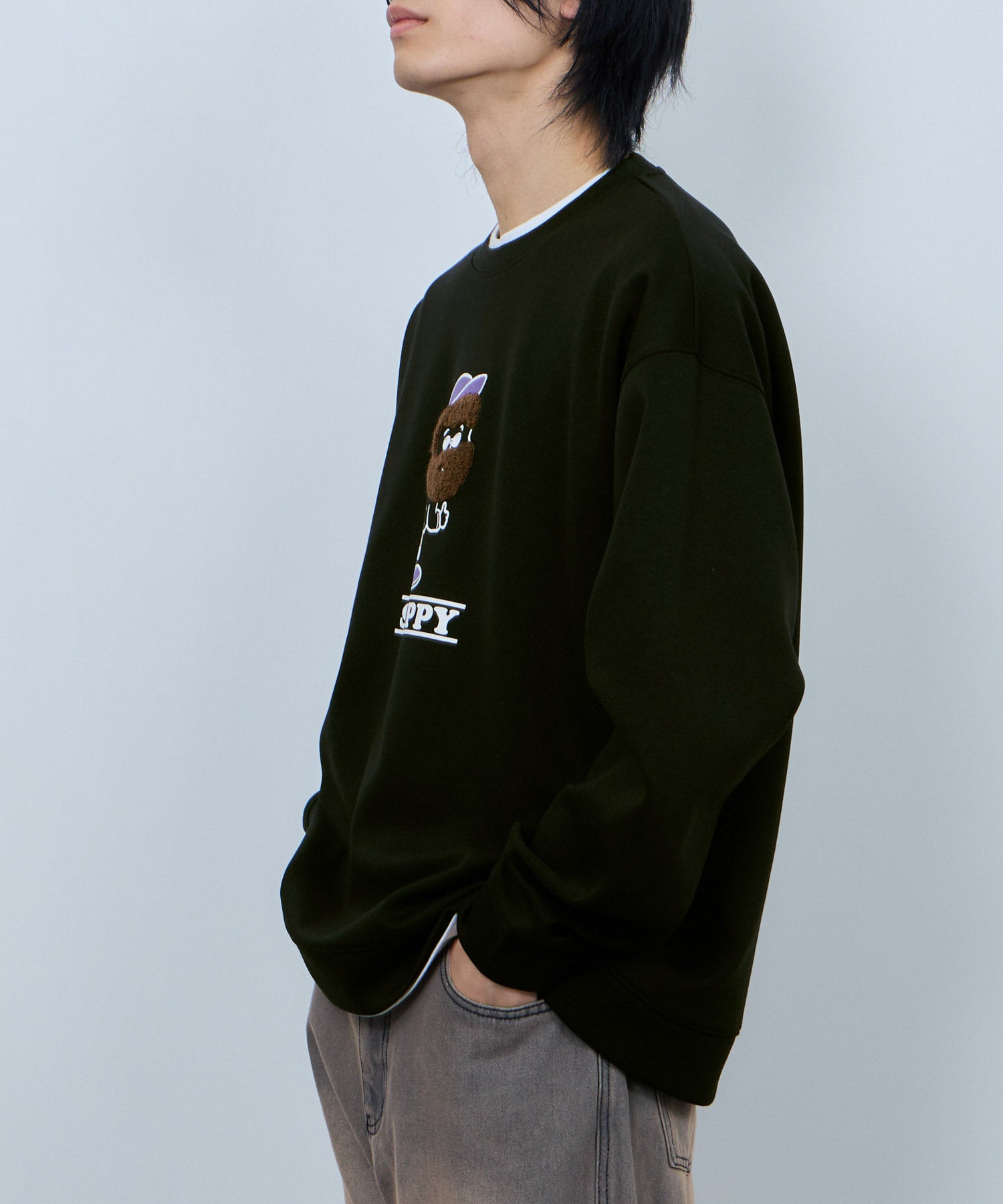 マックハウス Mac-House ヒゲダンボールトレーナー (グレージュ) グレージュ