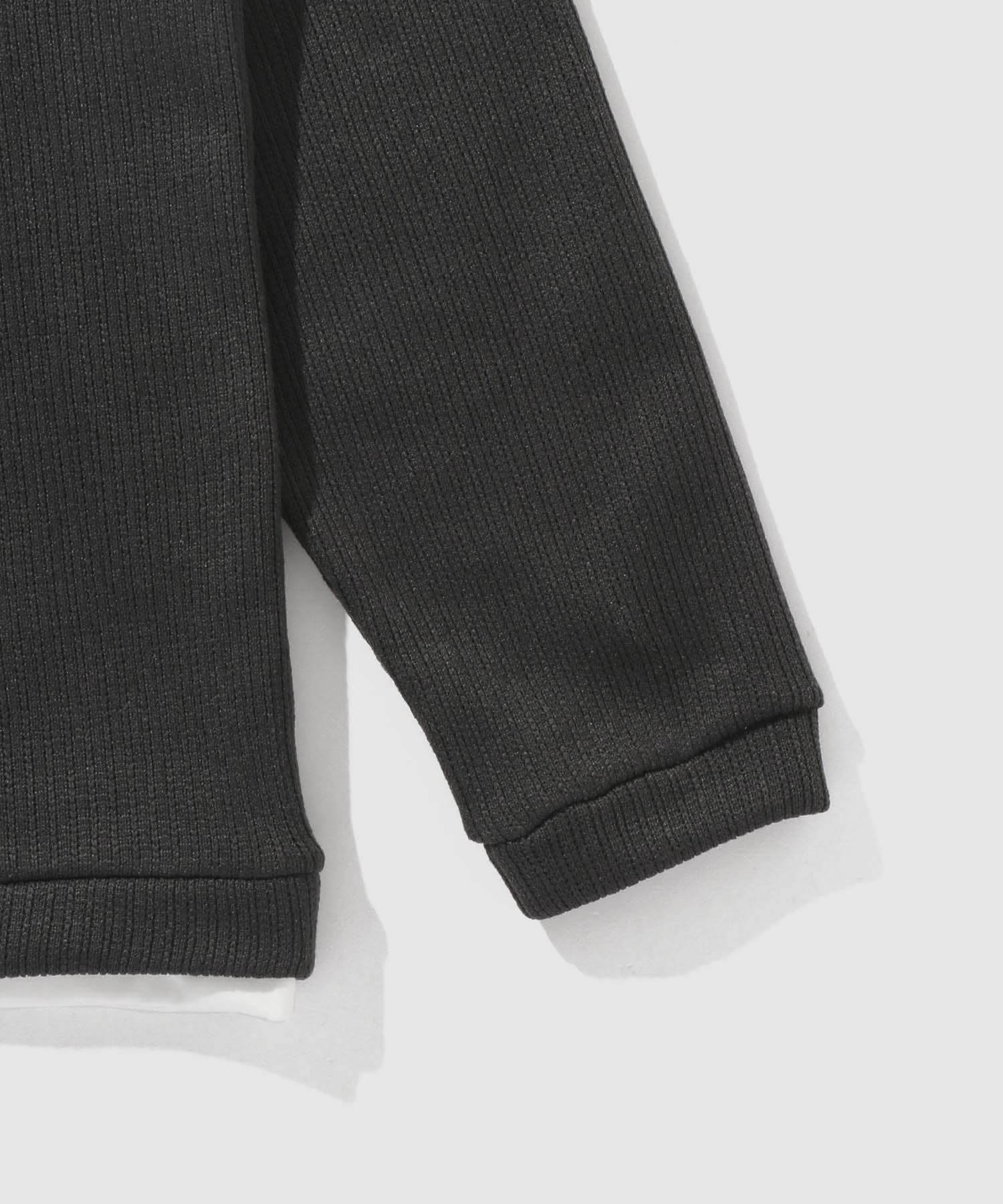 マックハウス Mac-House 針抜き裏起毛フェイクキーネックトレーナー (チャコールグレー) チャコールグレー