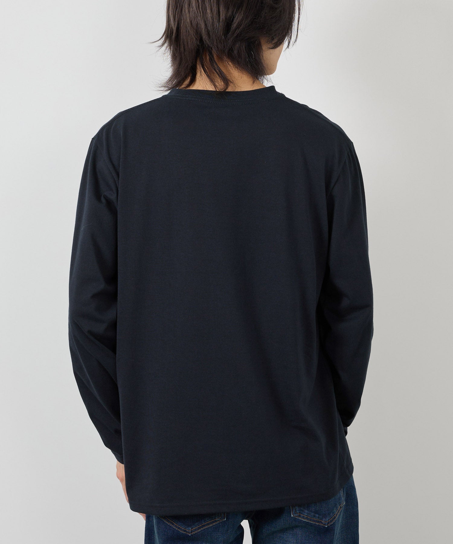 マックハウス Mac-House アニマルプリント長袖Tシャツ (ネイビー) ネイビー