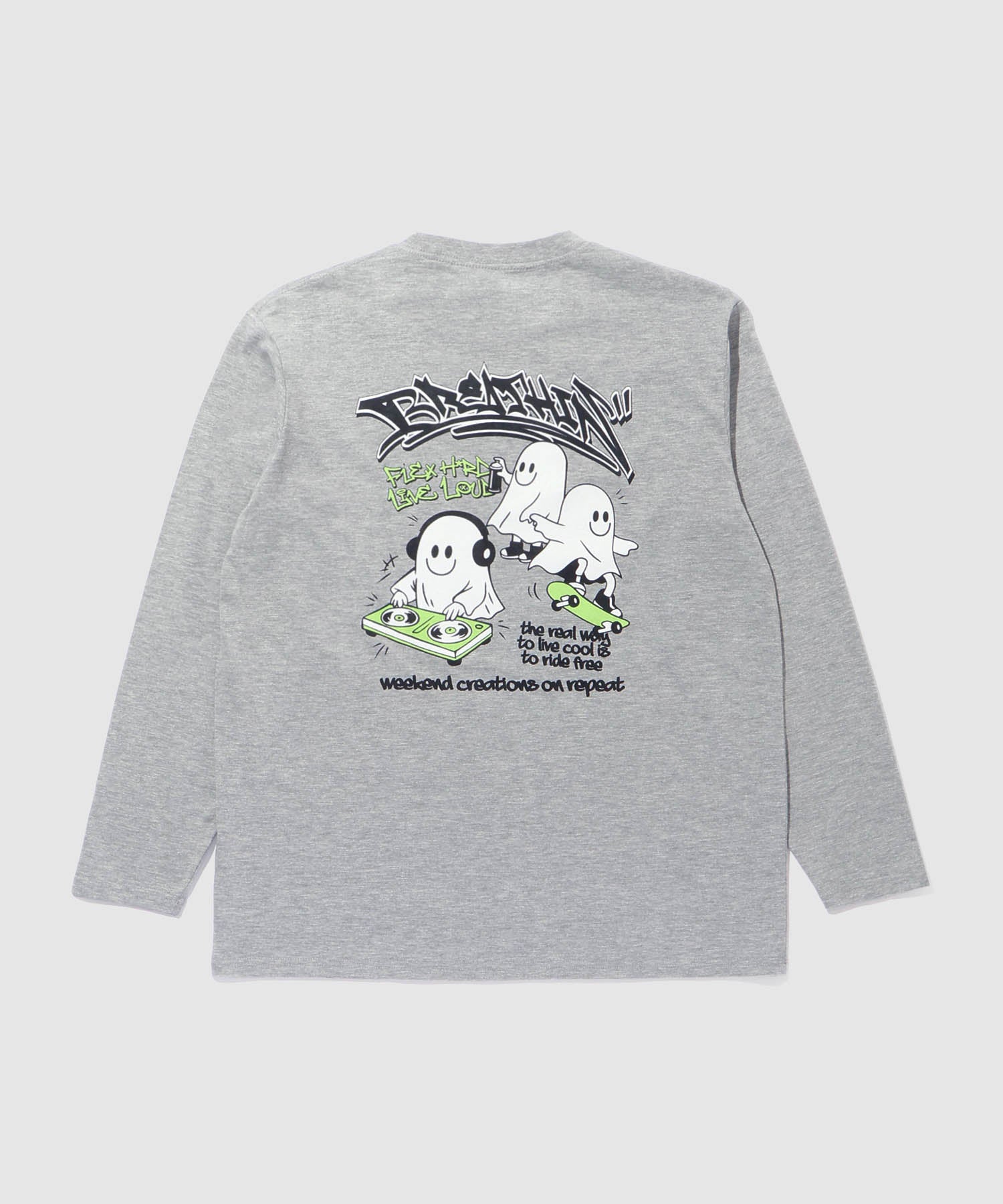 マックハウス Mac-House ストリートゴースト長袖Tシャツ (ブラック) ブラック