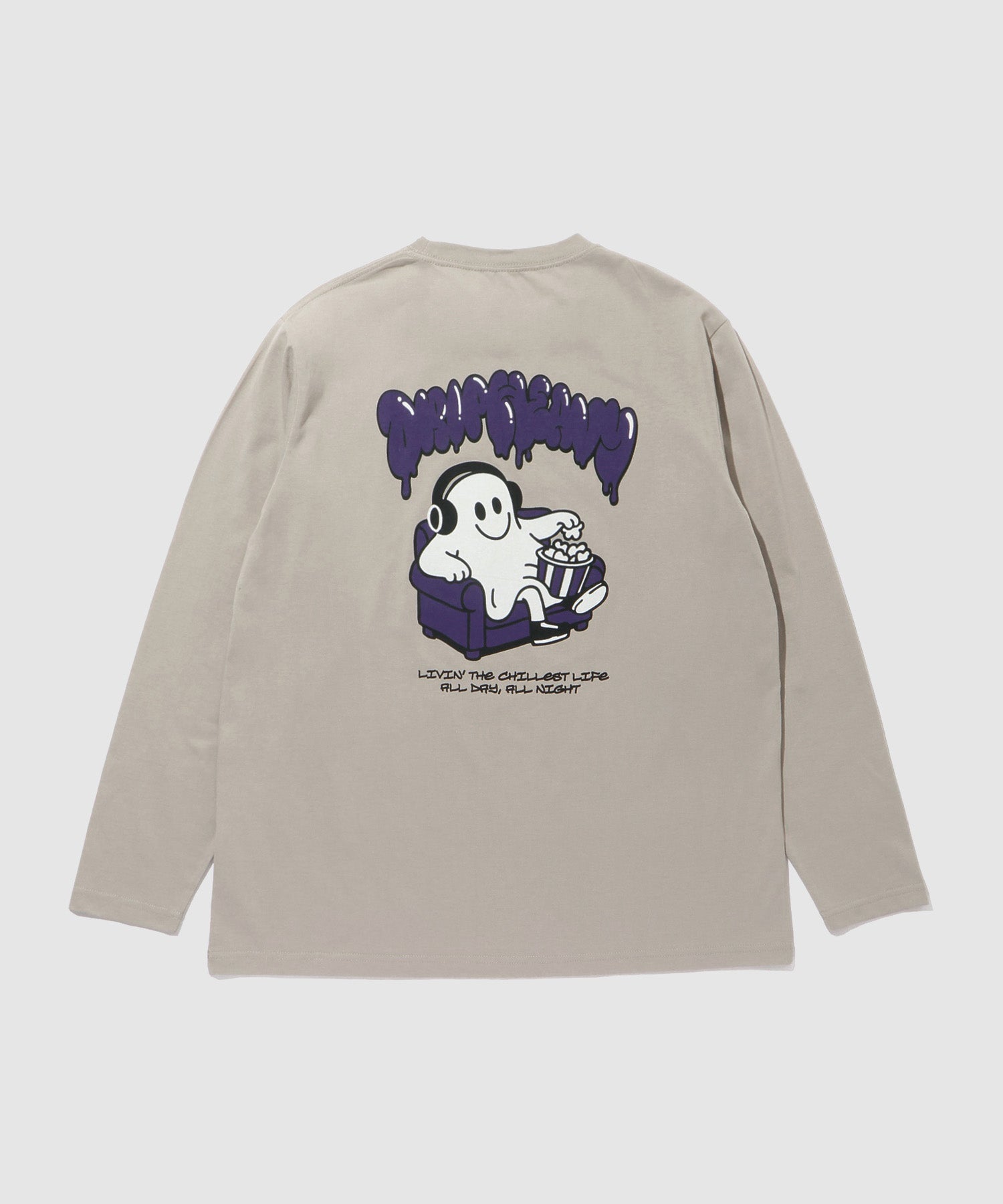 マックハウス Mac-House ストリートゴースト長袖Tシャツ (ベージュ) ベージュ