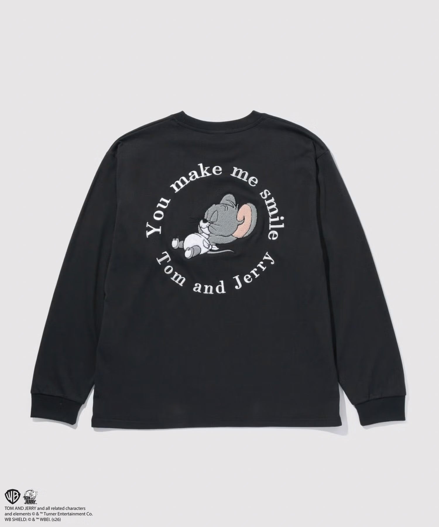 マックハウス Mac-House Tom and Jerry 刺繍長袖Tシャツ (スミクロ) スミクロ