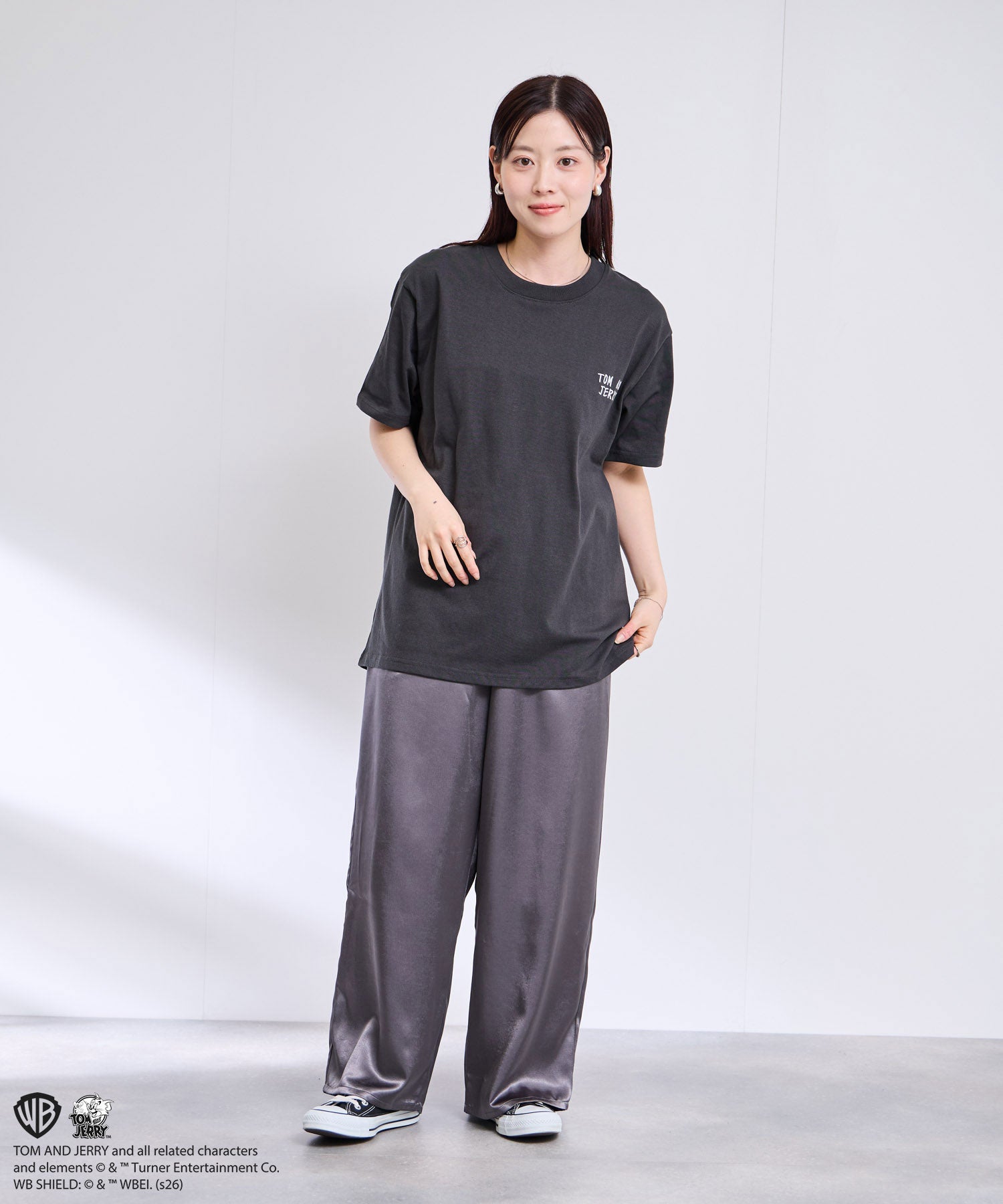 マックハウス Mac-House Tom and Jerry サガラ刺繍Tシャツ (オフホワイト) オフホワイト