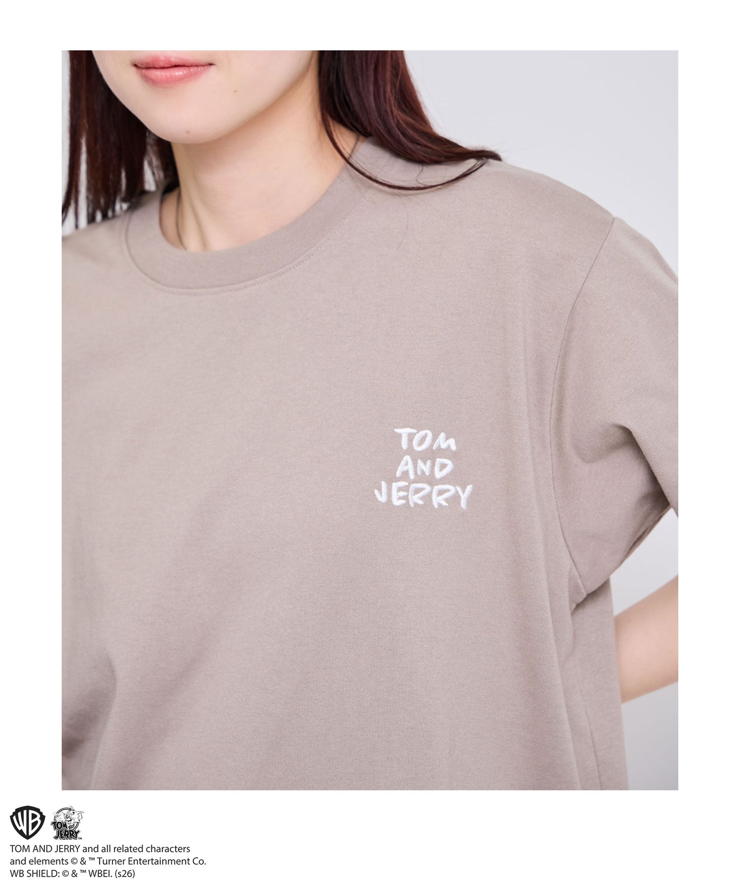 マックハウス Mac-House Tom and Jerry サガラ刺繍Tシャツ (オフホワイト) オフホワイト