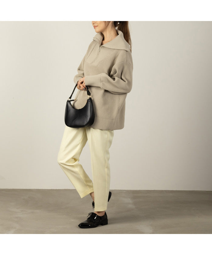 麥克豪斯 Mac-House 海軍藍 藏青色 水手領半拉鍊針織衫 374020MH