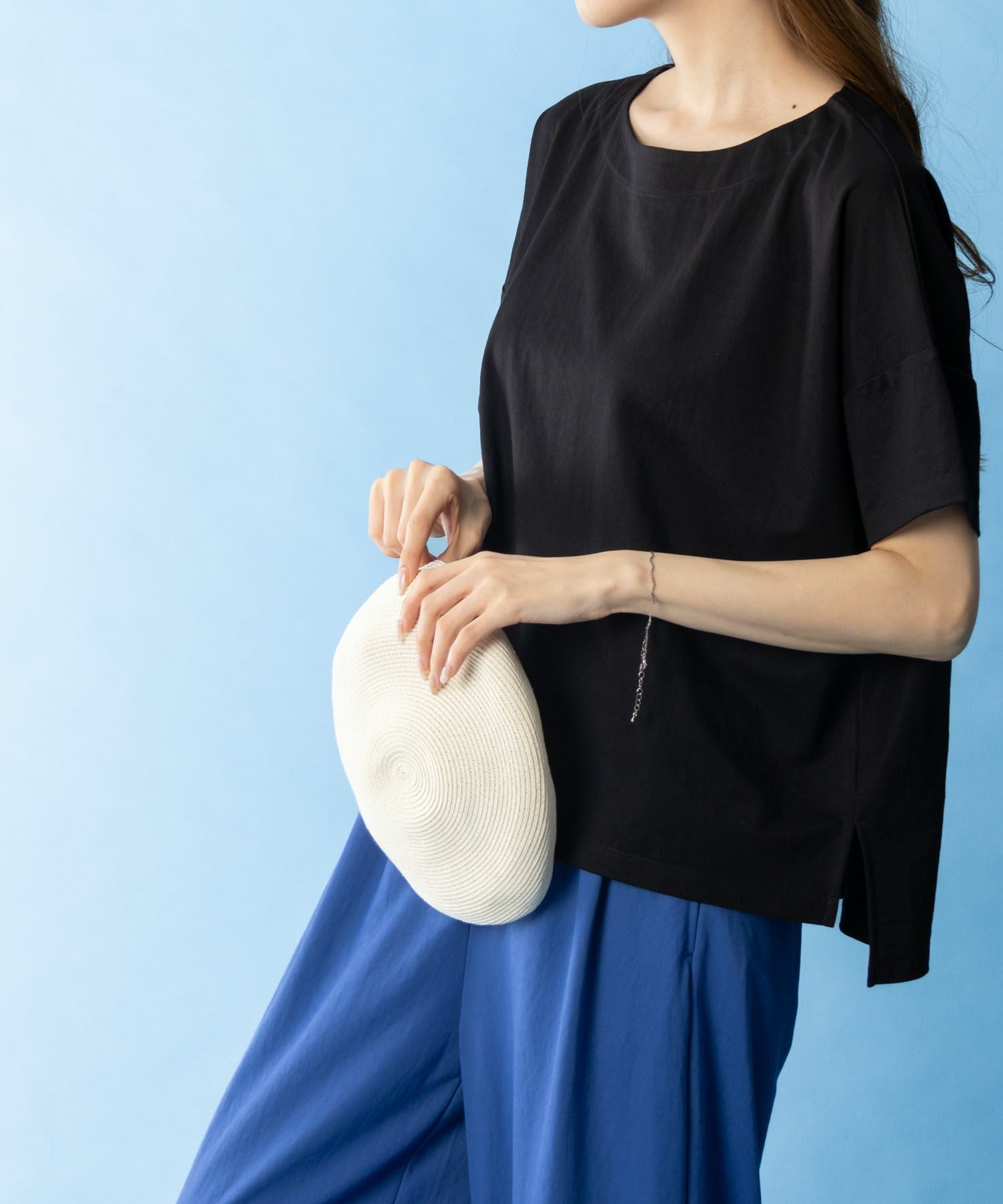 マックハウス Mac-House SARARI サラリ NAVY レギュラー丈Tシャツ MH846ー700