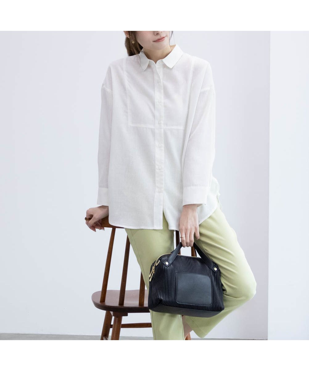 Mac-House HusHusH Hash Hash Basic Linen Blend Shirt P42-88406