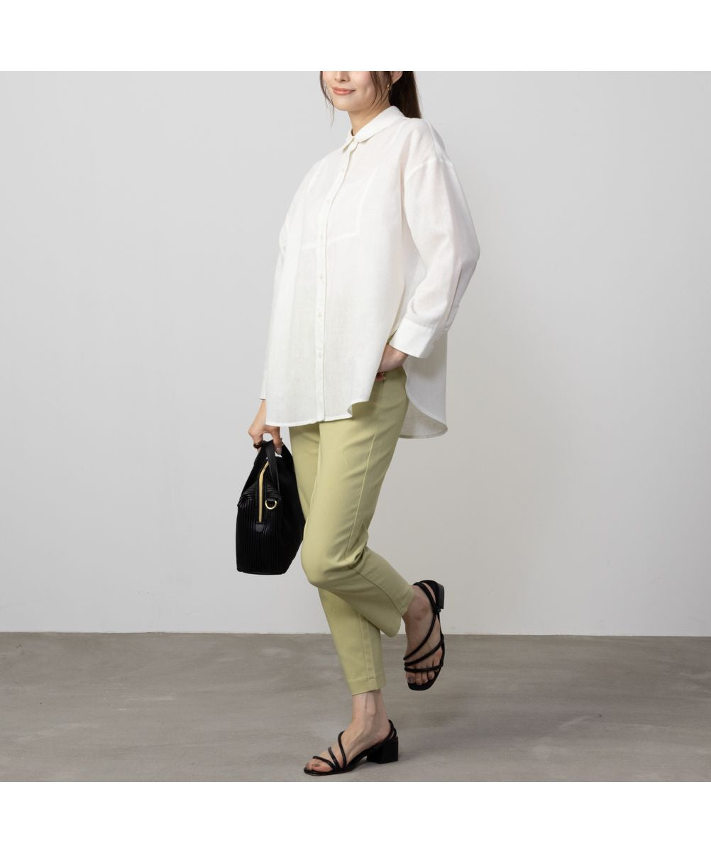 Mac-House HusHusH Hash Hash Basic Linen Blend Shirt P42-88406