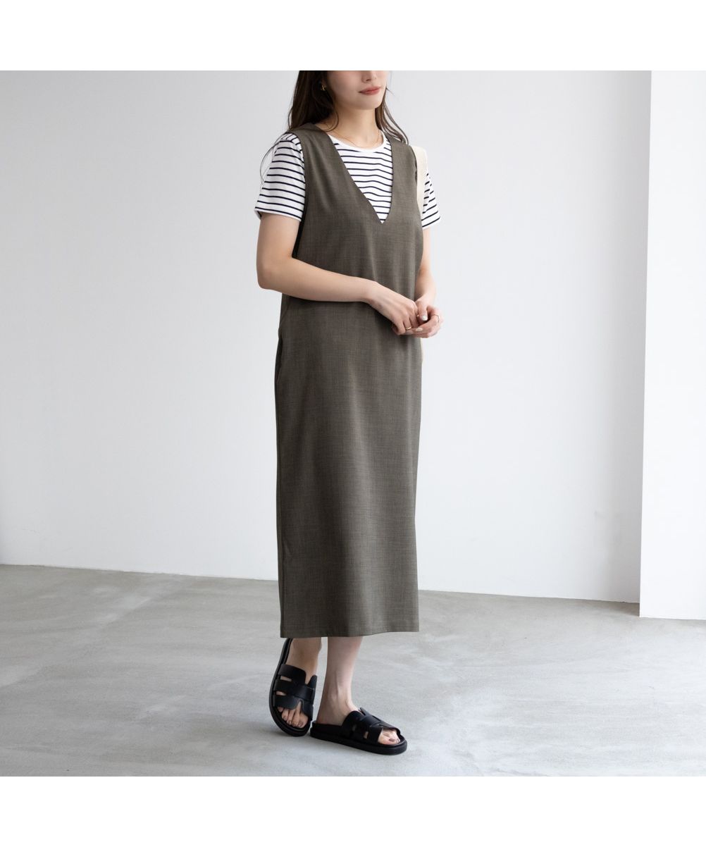 Mac-House NAVY navy Heather-like Linen Dress Ensemble MH846-601 Mac-House NAVY navy Heather-like Linen Dress Ensemble MH846-601