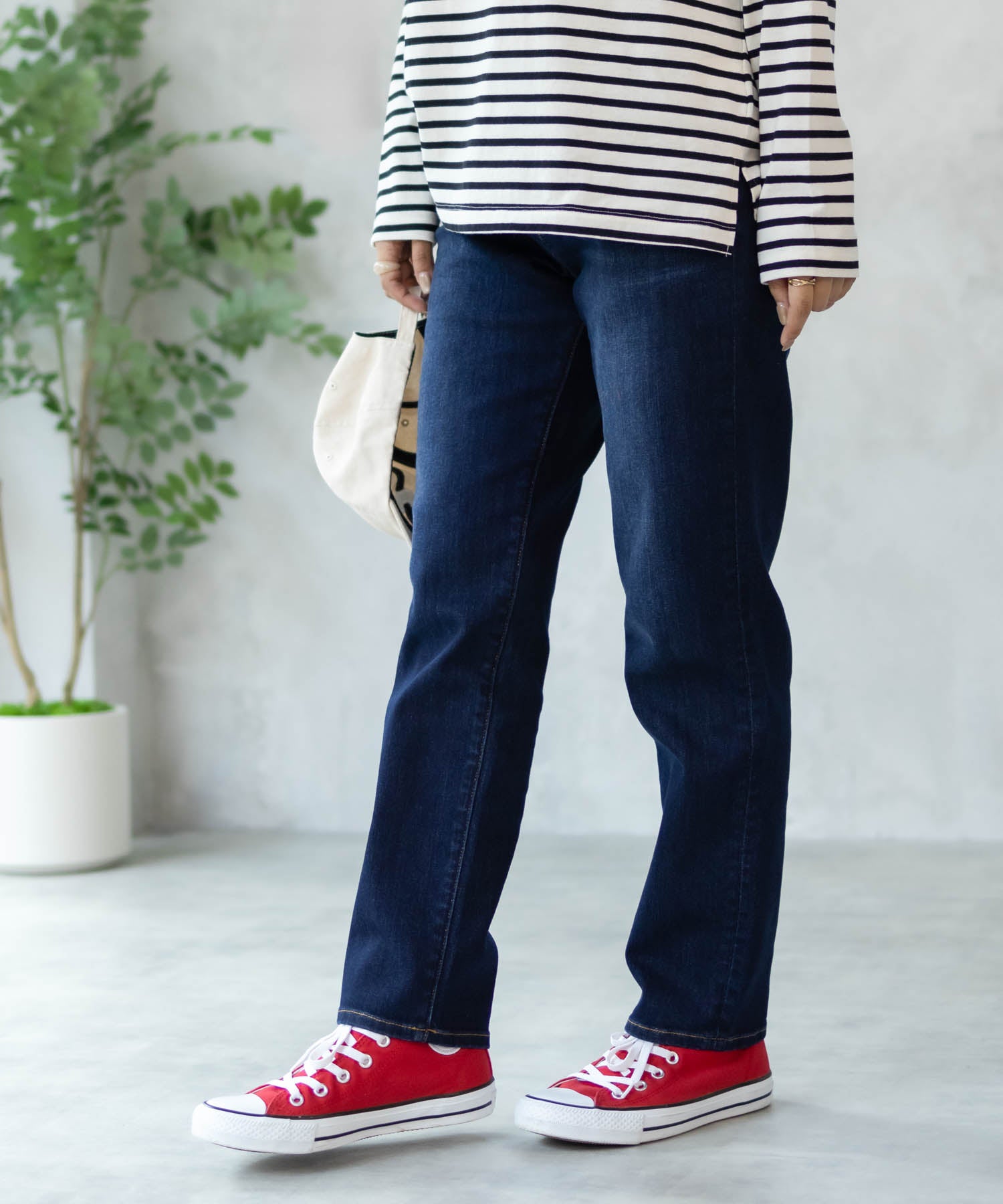 麥克豪斯 Mac-House NAVY 藏青色 每天都想穿的牛仔褲「我的牛仔褲」 鉛筆褲 NVーNーW010