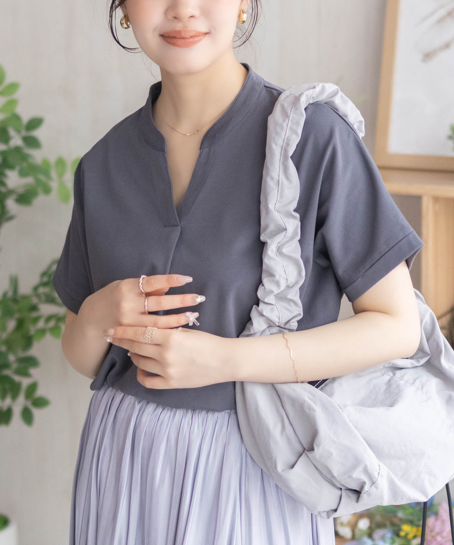 マックハウス Mac-House nAvy スキッパープルオーバー (チャコール) チャコール