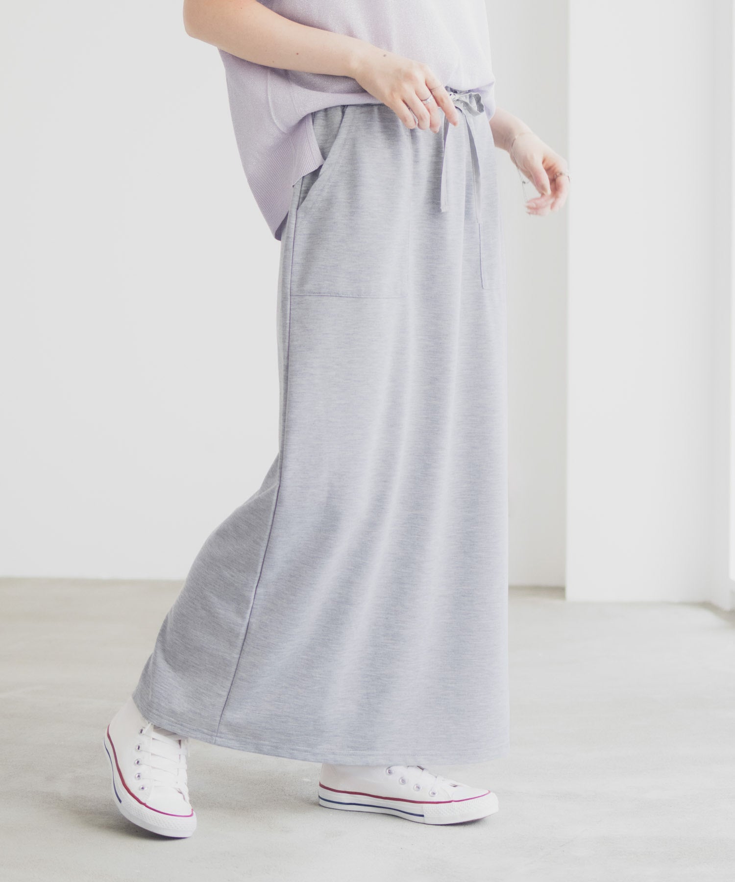 マックハウス Mac-House スウェットナロースカート (グレー) グレー