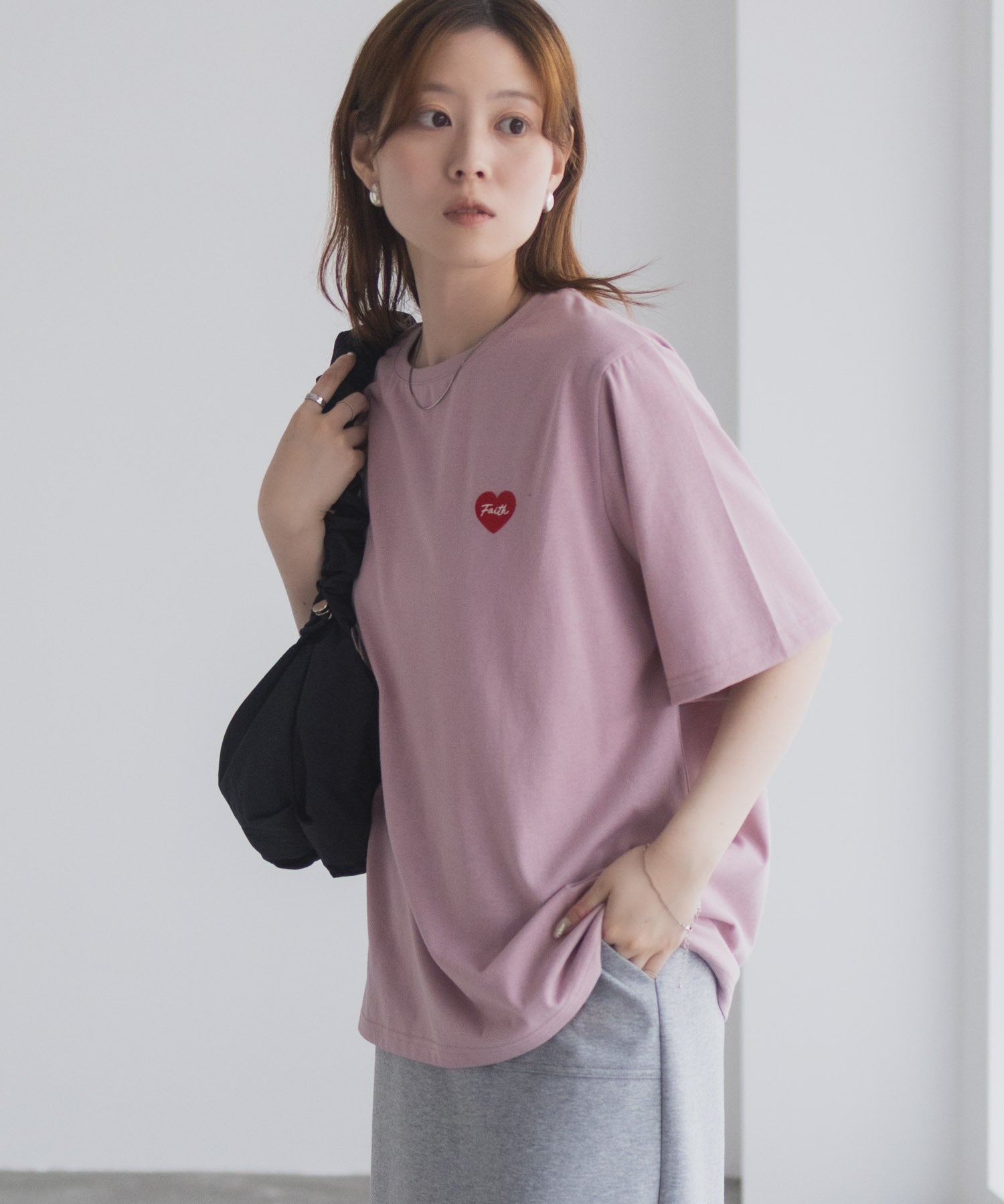 マックハウス Mac-House ハート刺繍Tシャツ (ホワイト) ホワイト