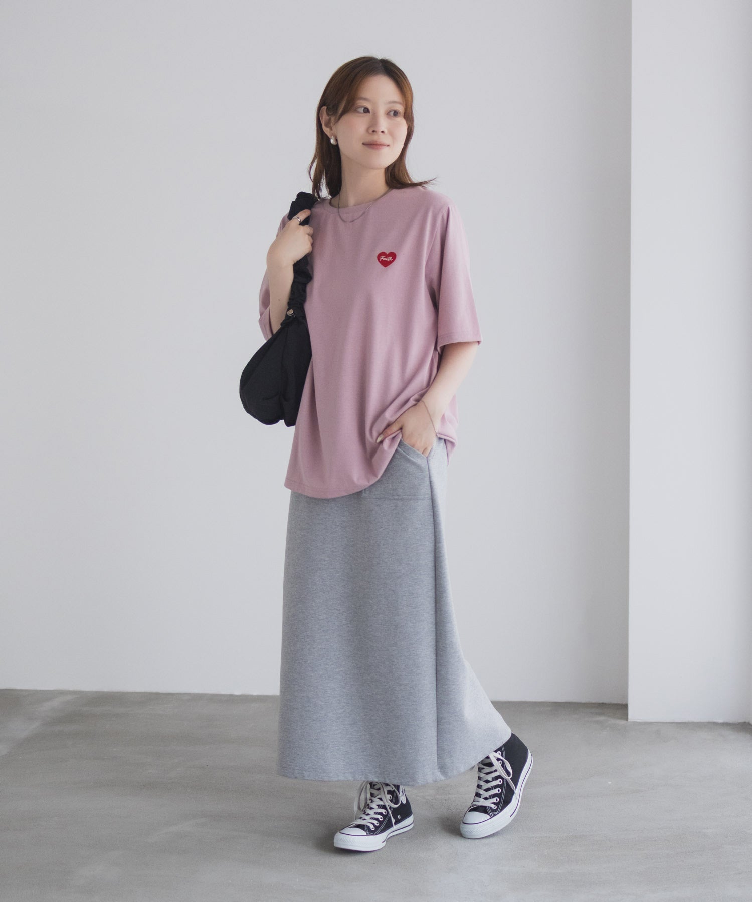 マックハウス Mac-House ハート刺繍Tシャツ (ホワイト) ホワイト